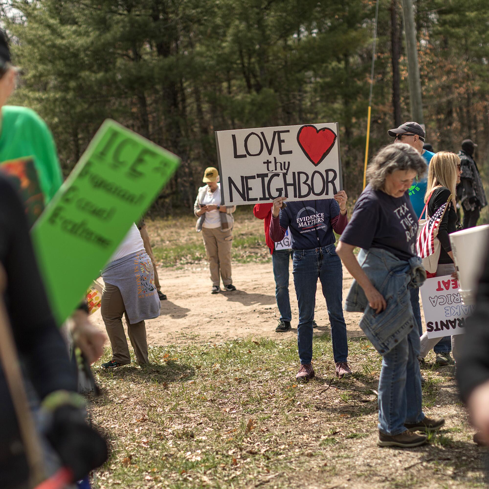 Protestas contra los abusos en el centro de detención para migrantes de North Lake (Michigan). - 2