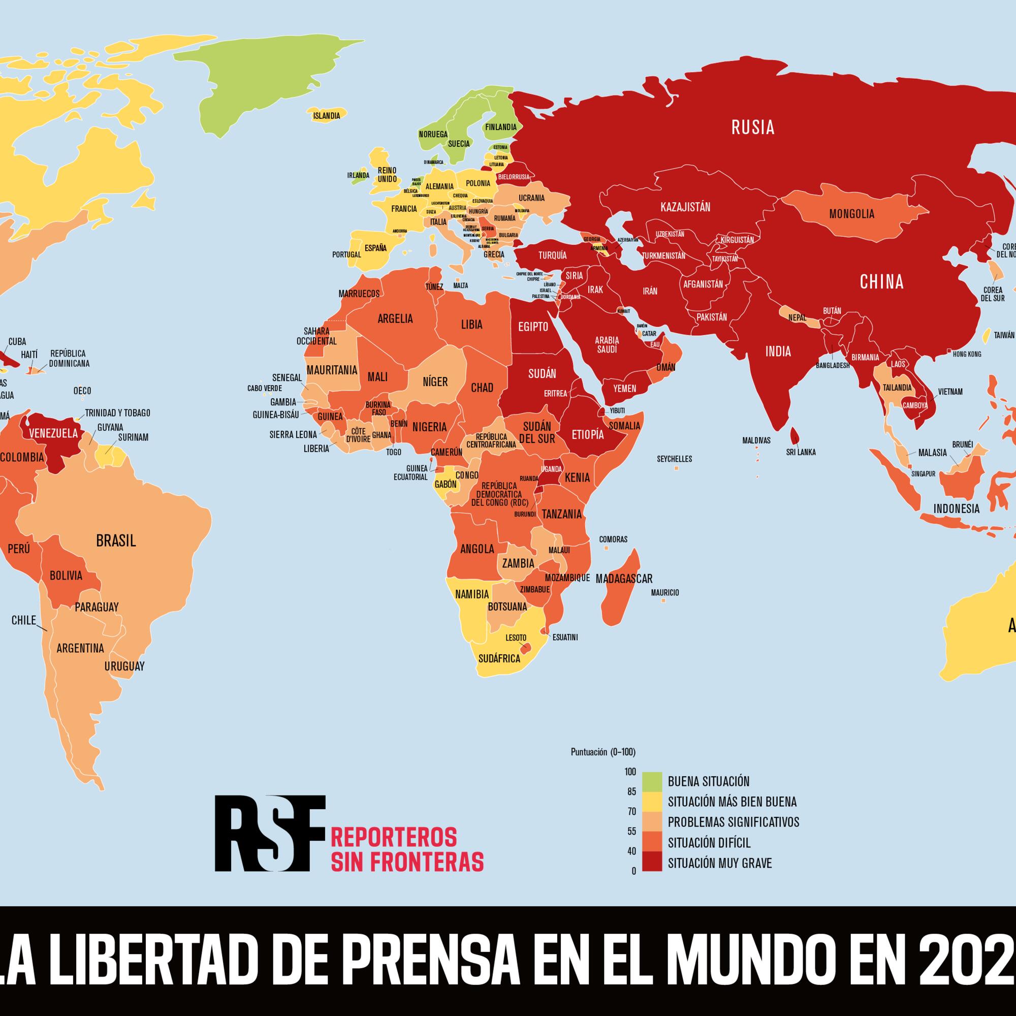 RSF informe 2025 libertad de prensa en el mundo