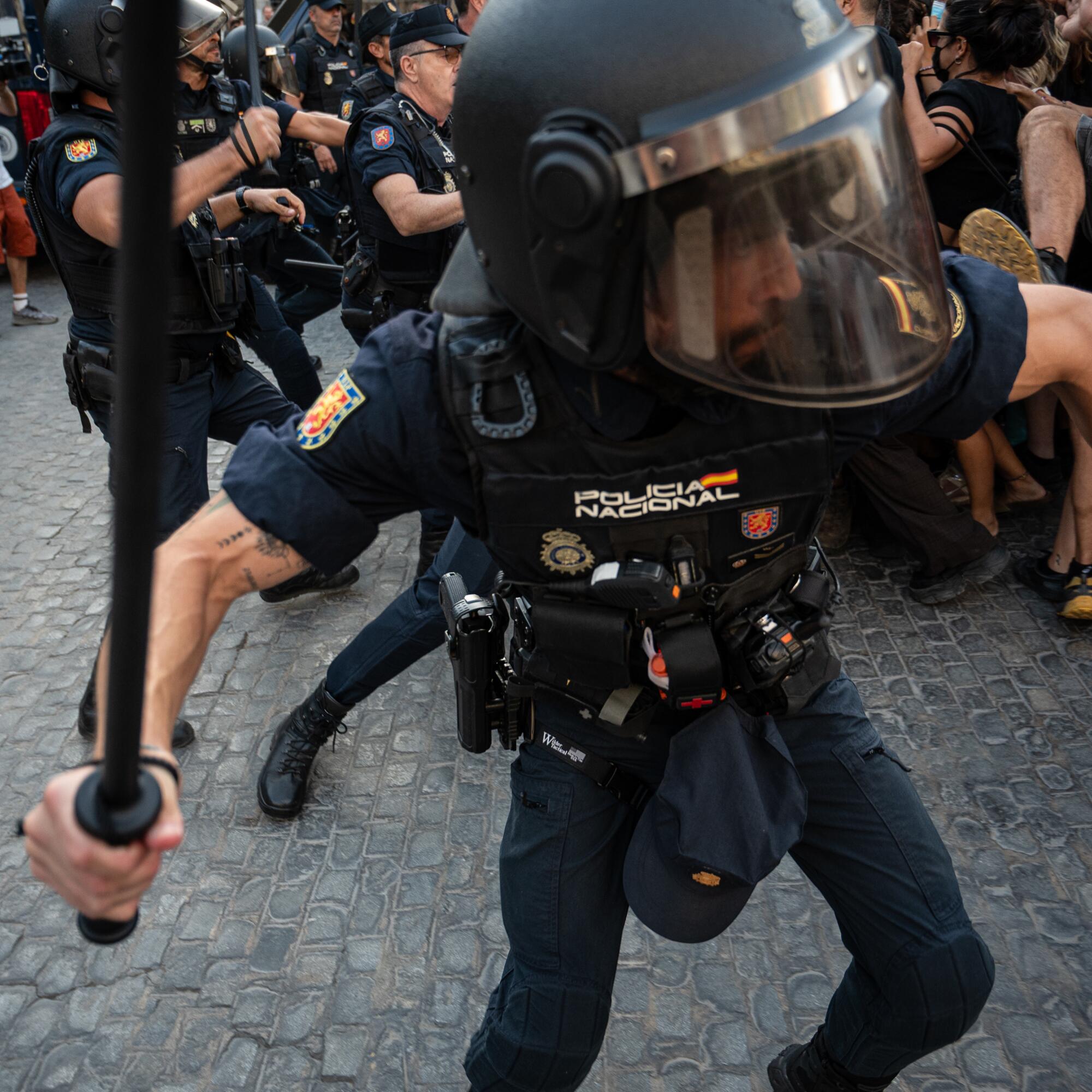 Policía Manifestación Antifascista Sevilla