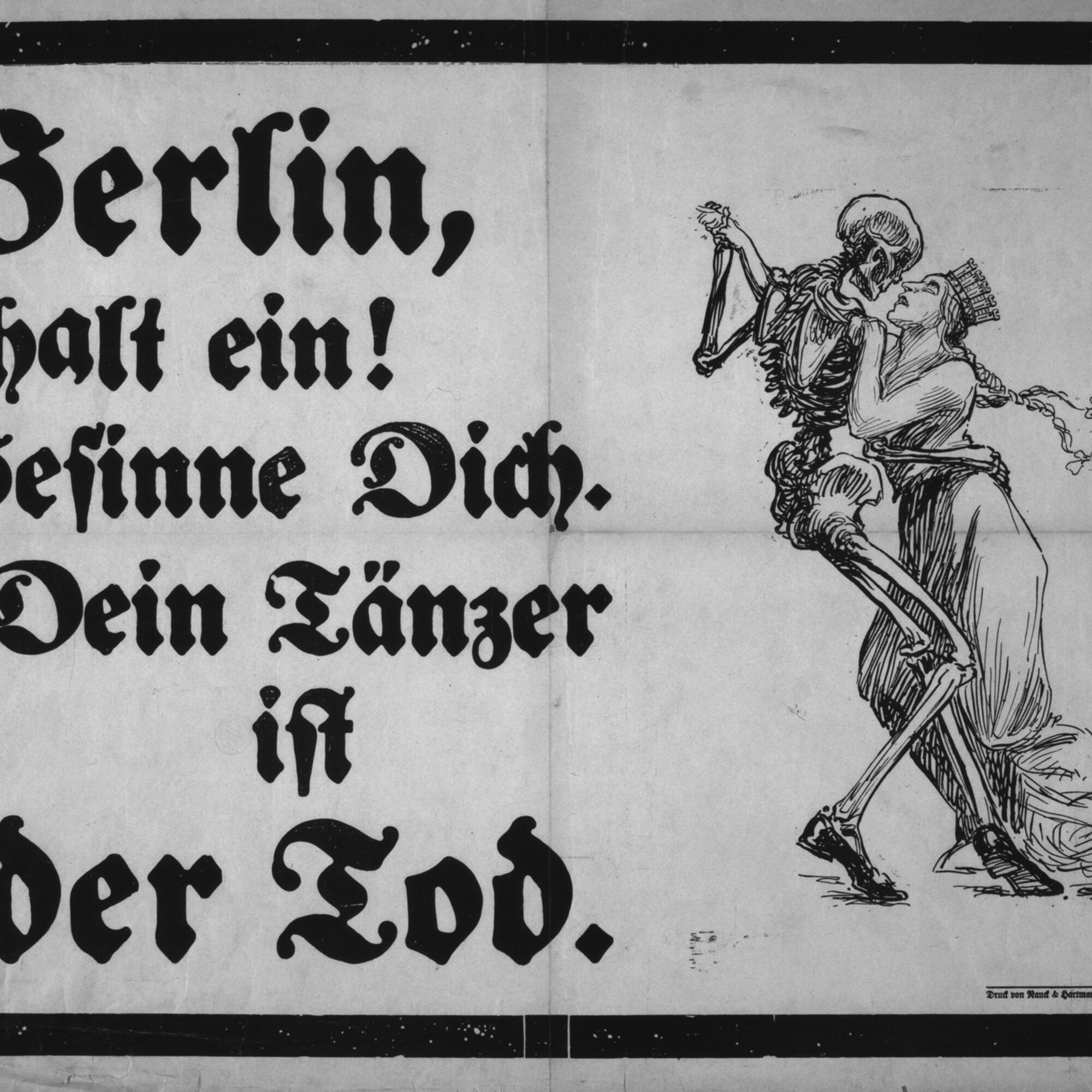Cartel contra el baile como propagador de la sífilis en Berlín en 1919