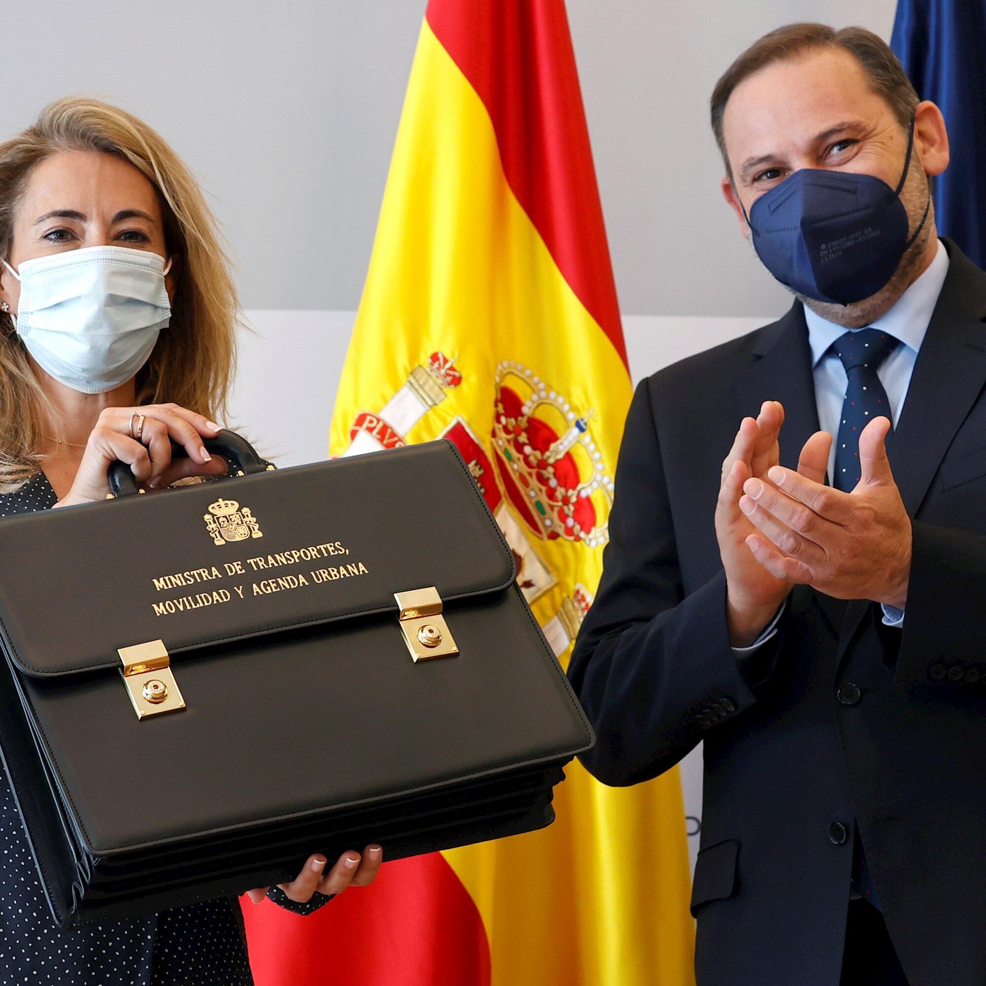 Raquel Sánchez recibe la cartera de Transporte y Agenda Urbana de su predecesor José Luis Ábalos.