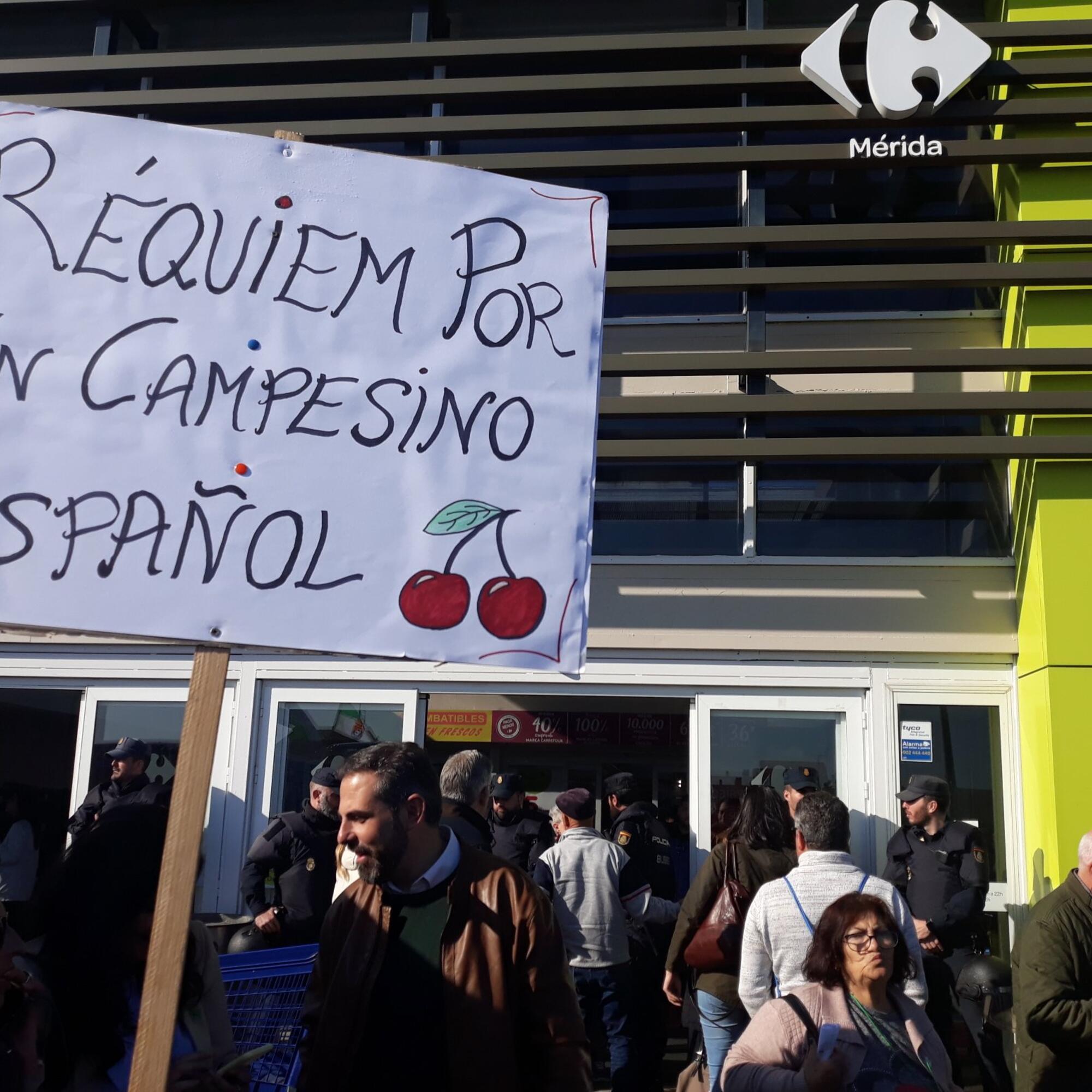 Agricultura, agricultores, carrefour, grandes superficies