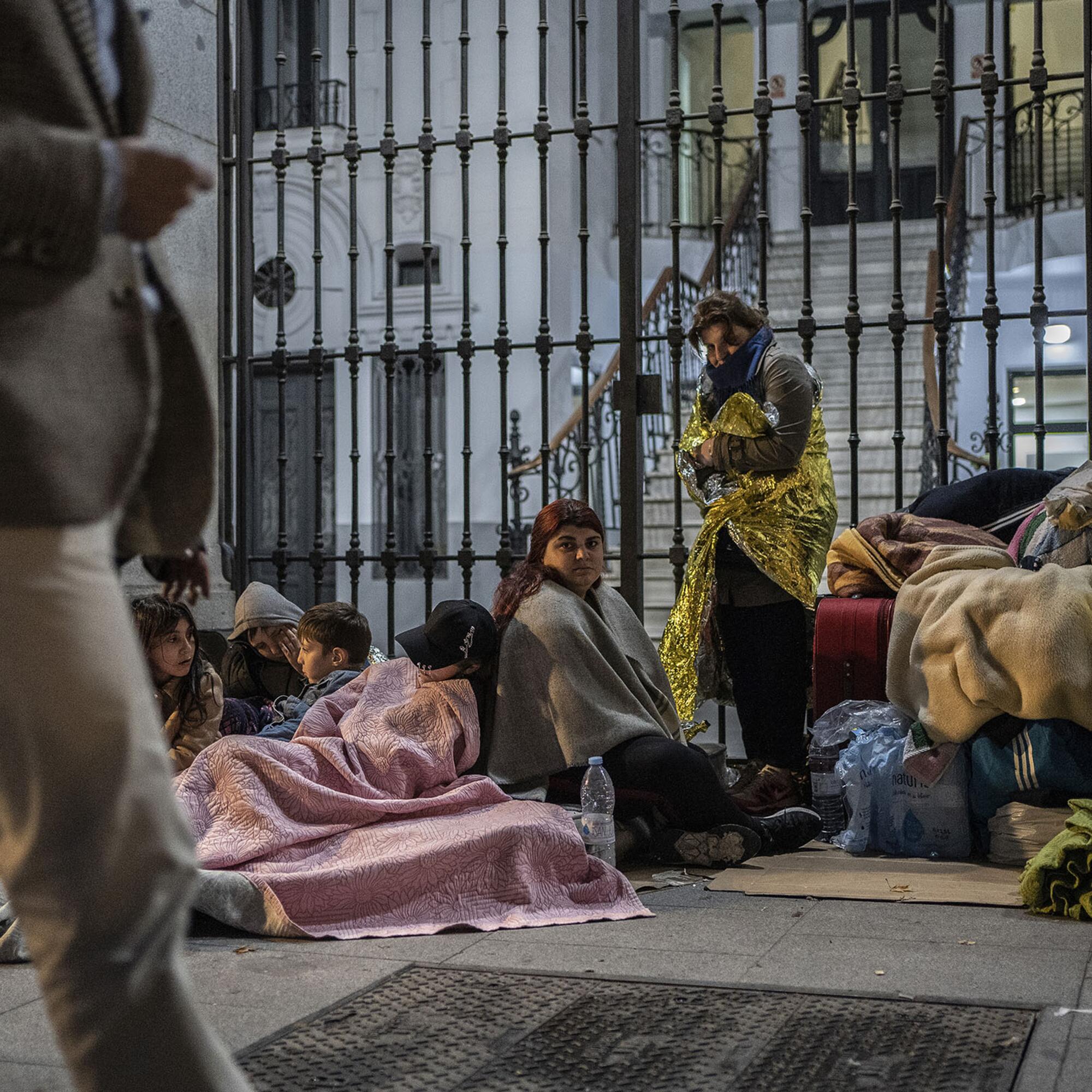 Refugiados en la calle