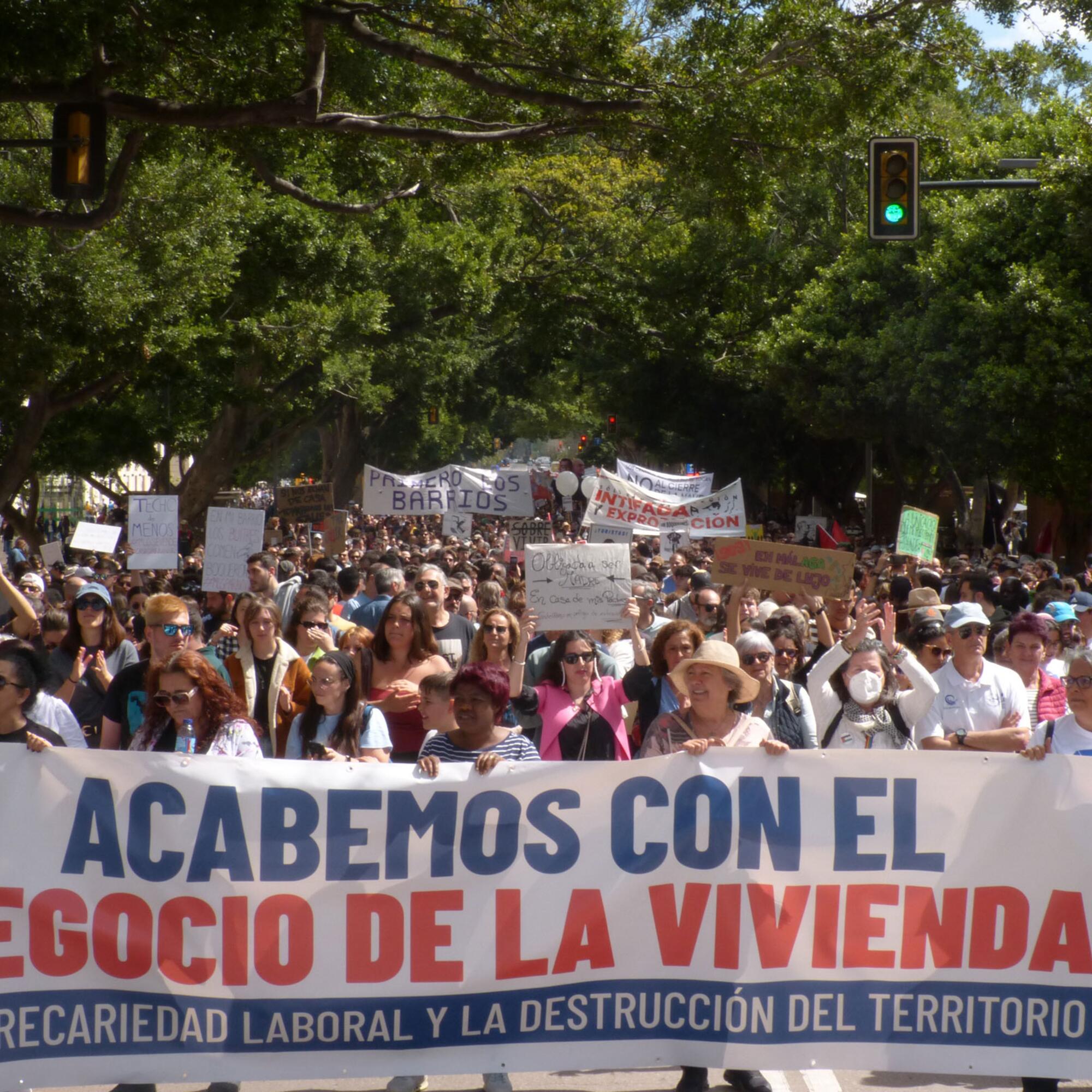 Manifestación por la vivienda en Málaga el 5 de abril