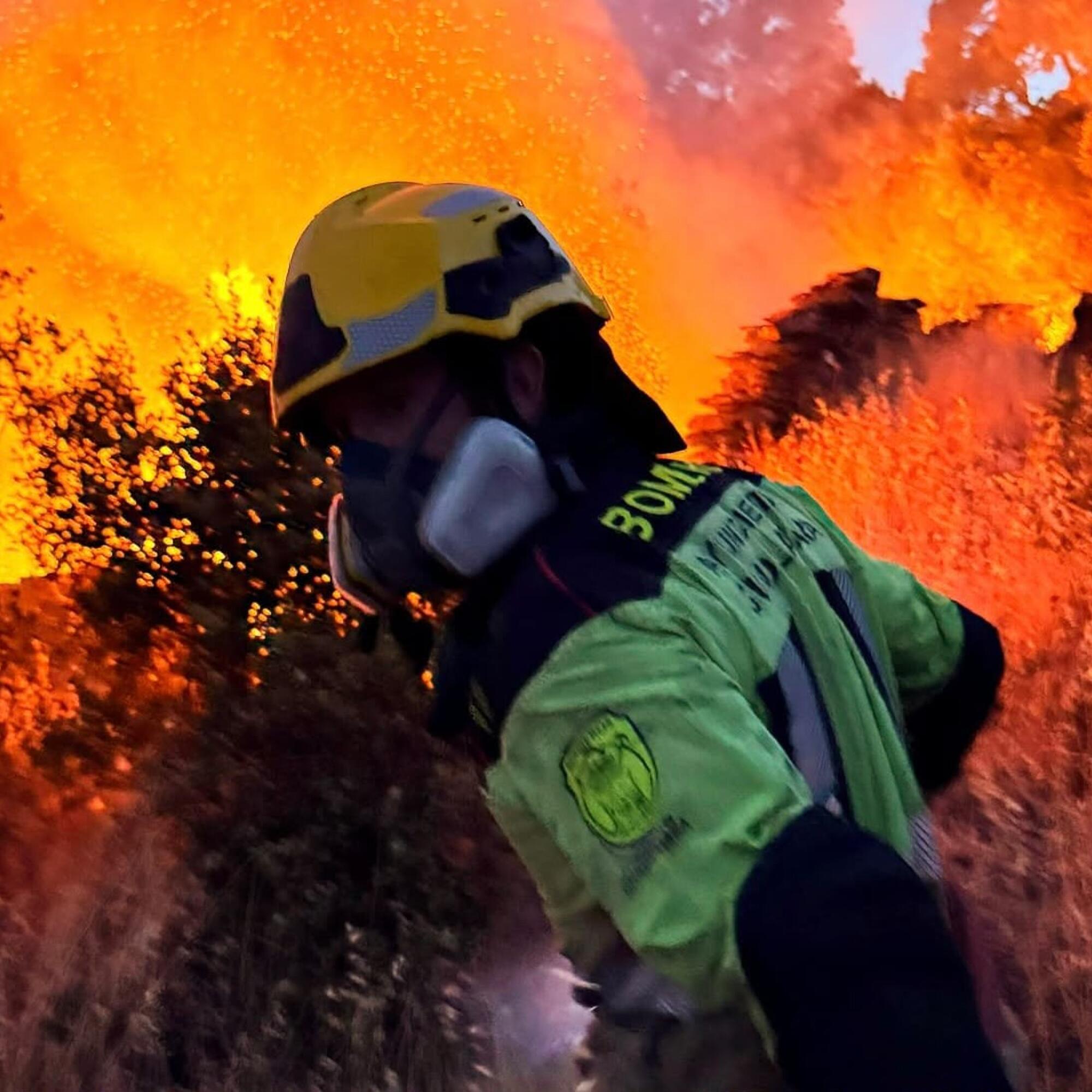 Bombero incendio La Mierla Guadalajara