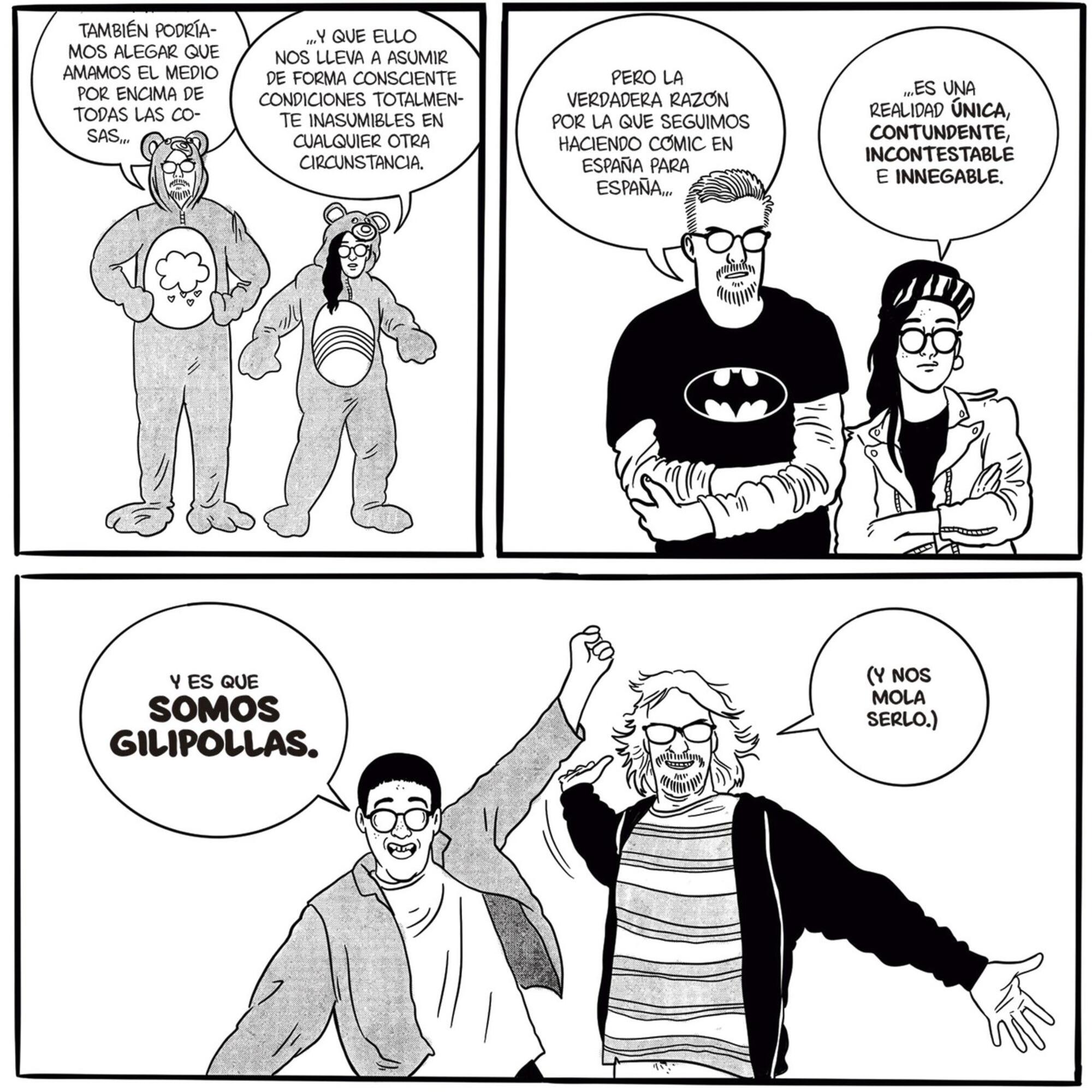Viñeta del cómic ‘Cómo salvar la industria del cómic’ de Javier Marquina y Rosa Codina, publicado en 2023