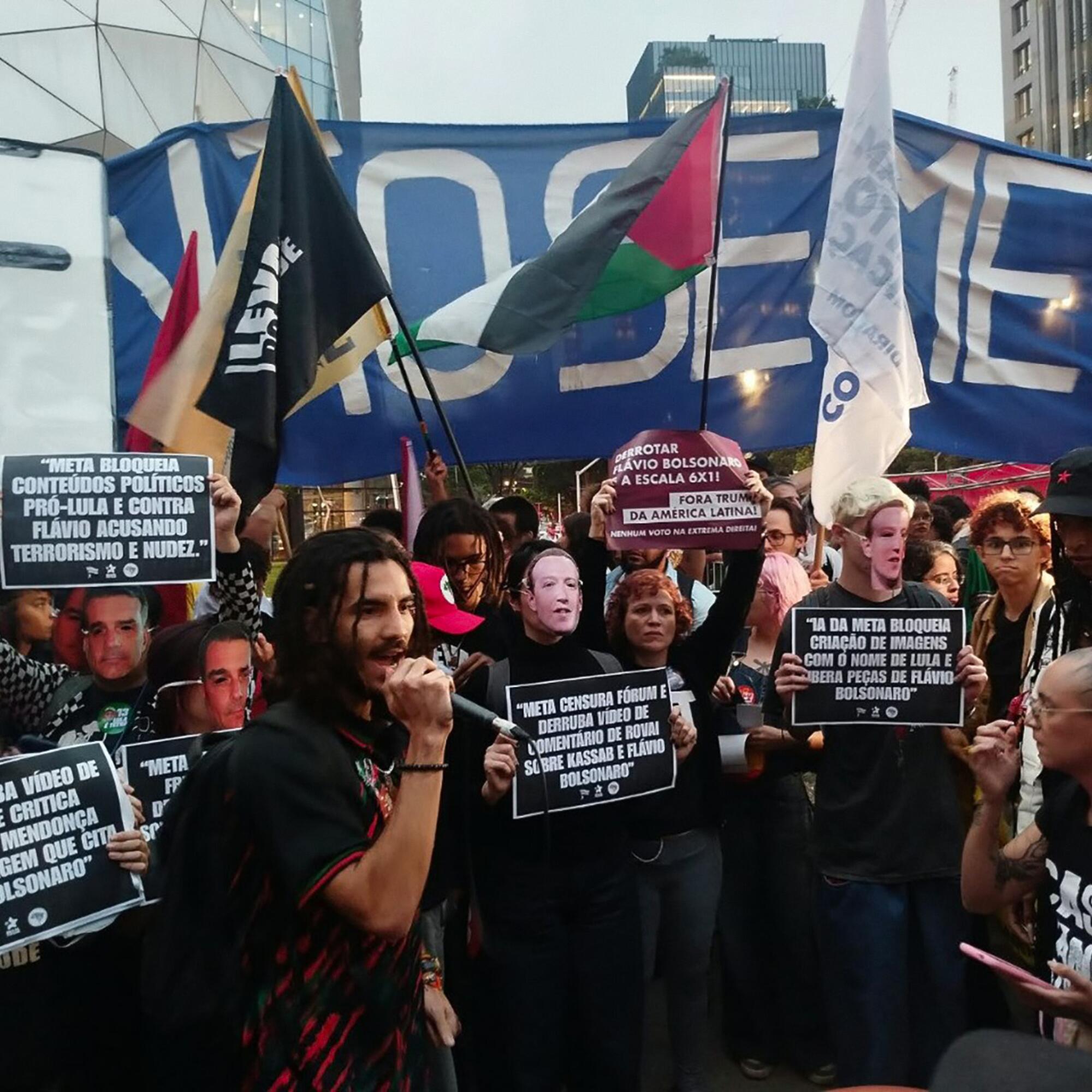 Manifestación tecno oligarcas Brasil - 2