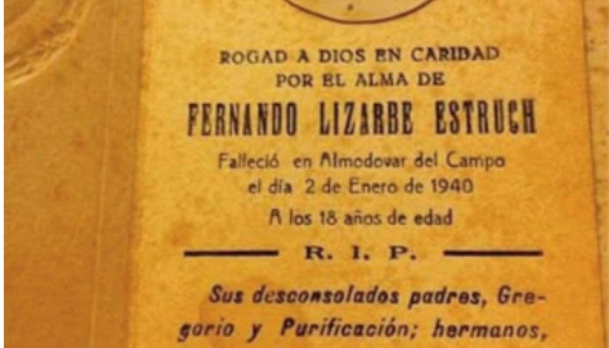 Recordatorio en memoria de Fernando Lizarbe Estruch