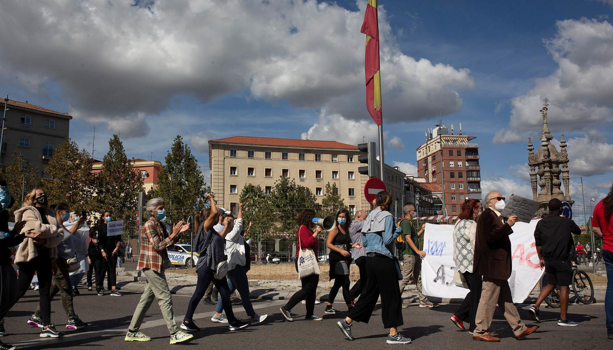 Manifestación contra la "segregación de clase" en Carabanchel, el domingo 27 de septiembre de 2020. - 19