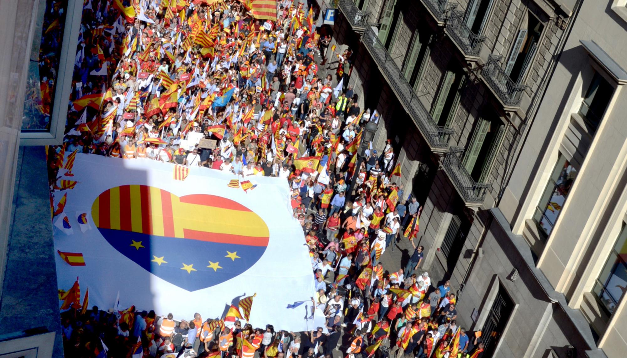 Manifestación por independencia de Catalunya.