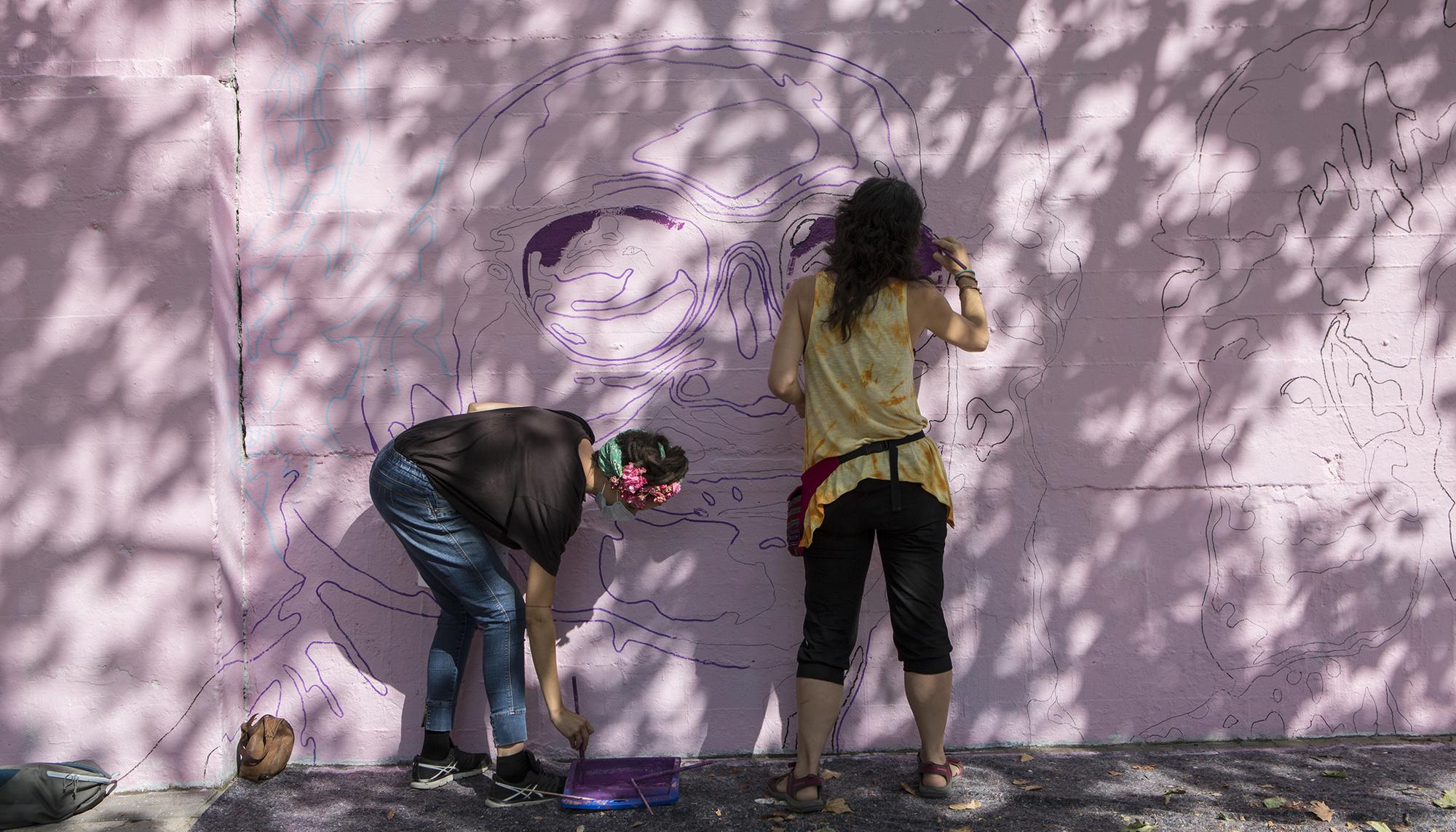 Reconstrucción del mural feminista de La Concepción en Ciudad Lineal, Madrid - 13