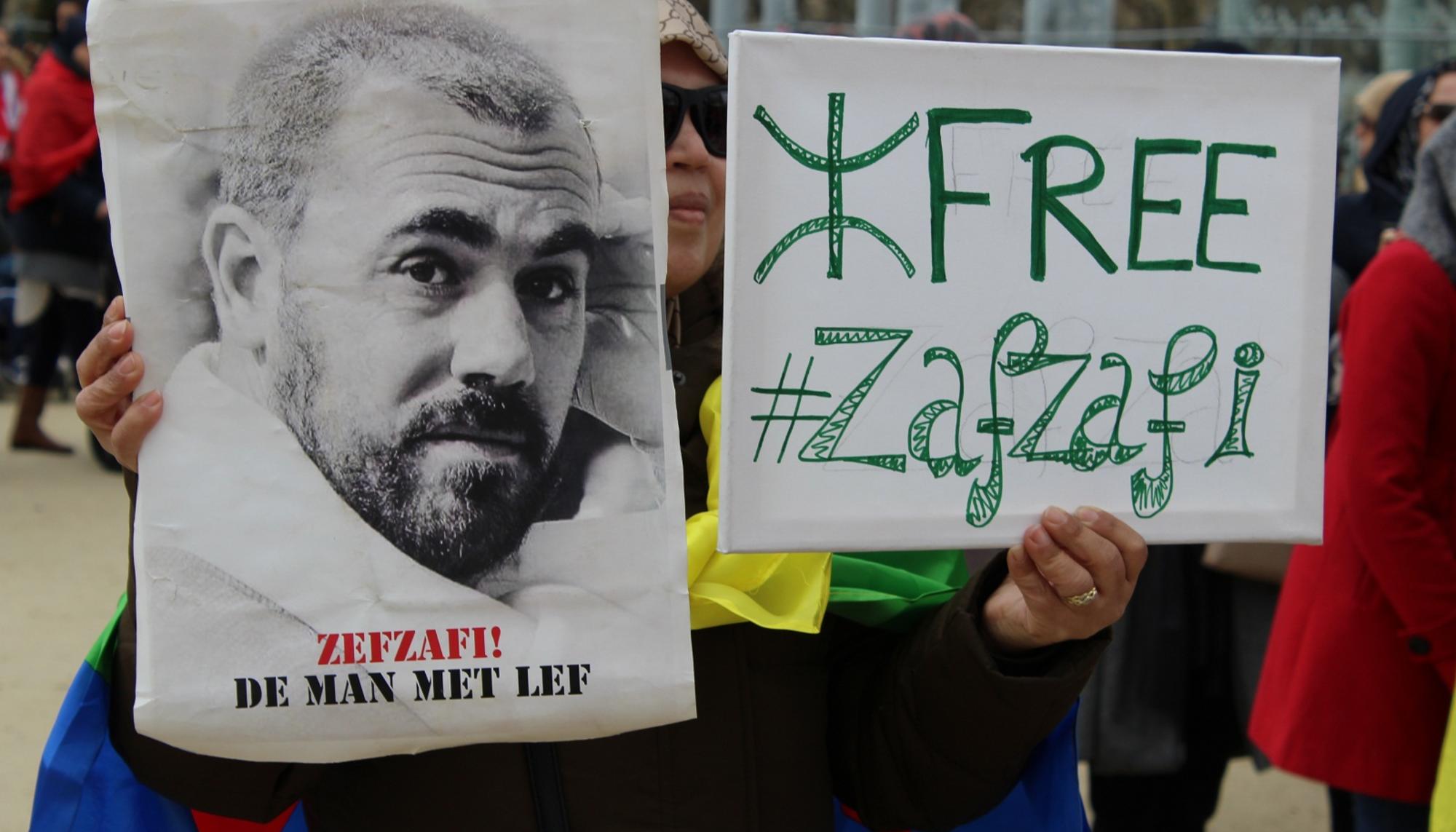 Libertad para Nasser Zefzafi, durante la manifestación