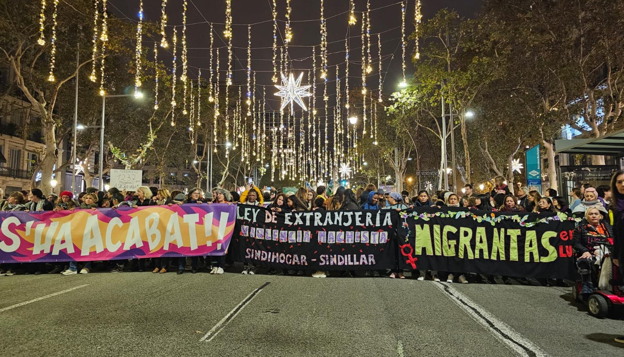 Manifestación contra las violencias machistas en Barcelona.