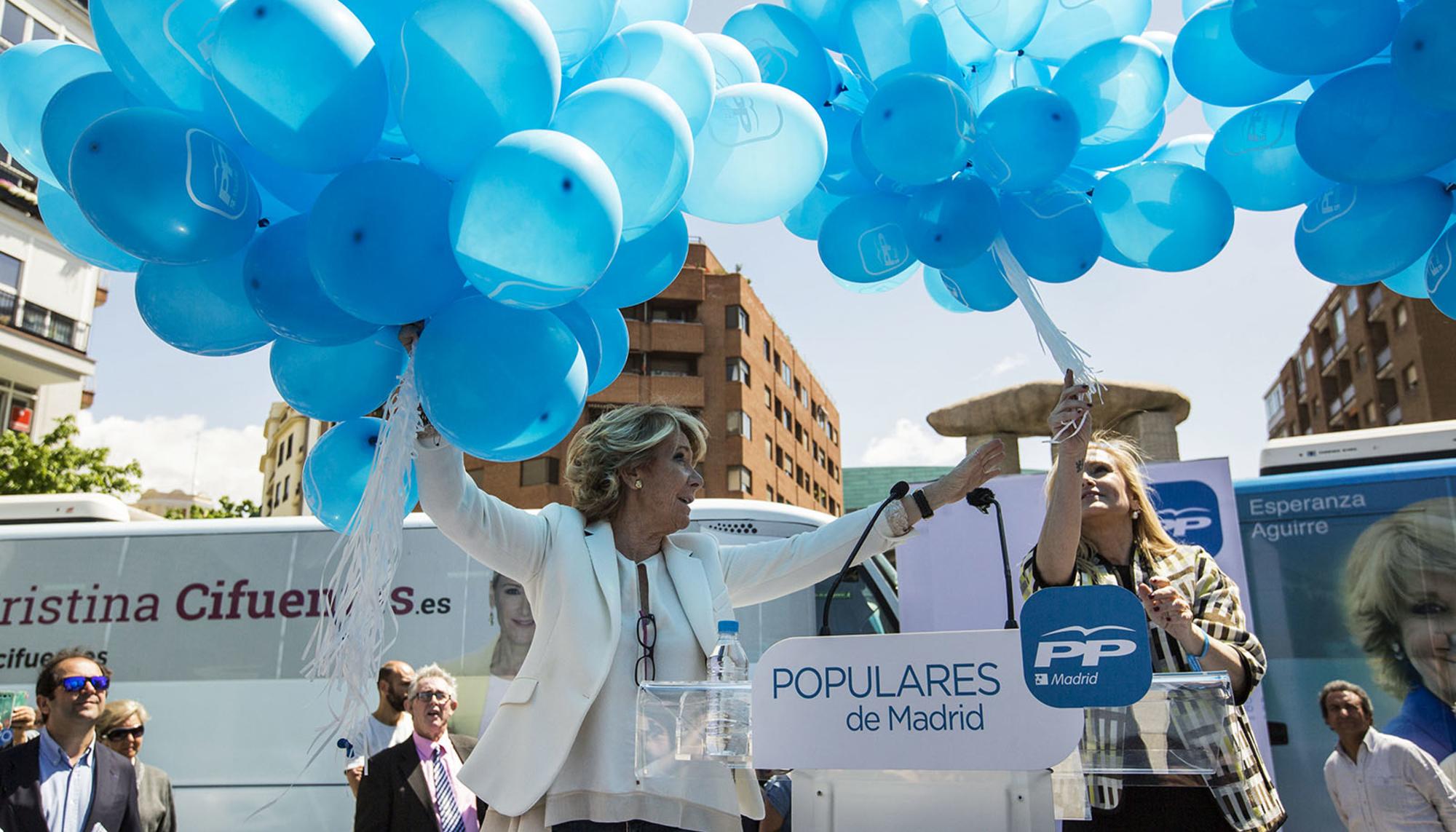 Cifuentes y Aguirre en un mitin ante las elecciones de 2015.