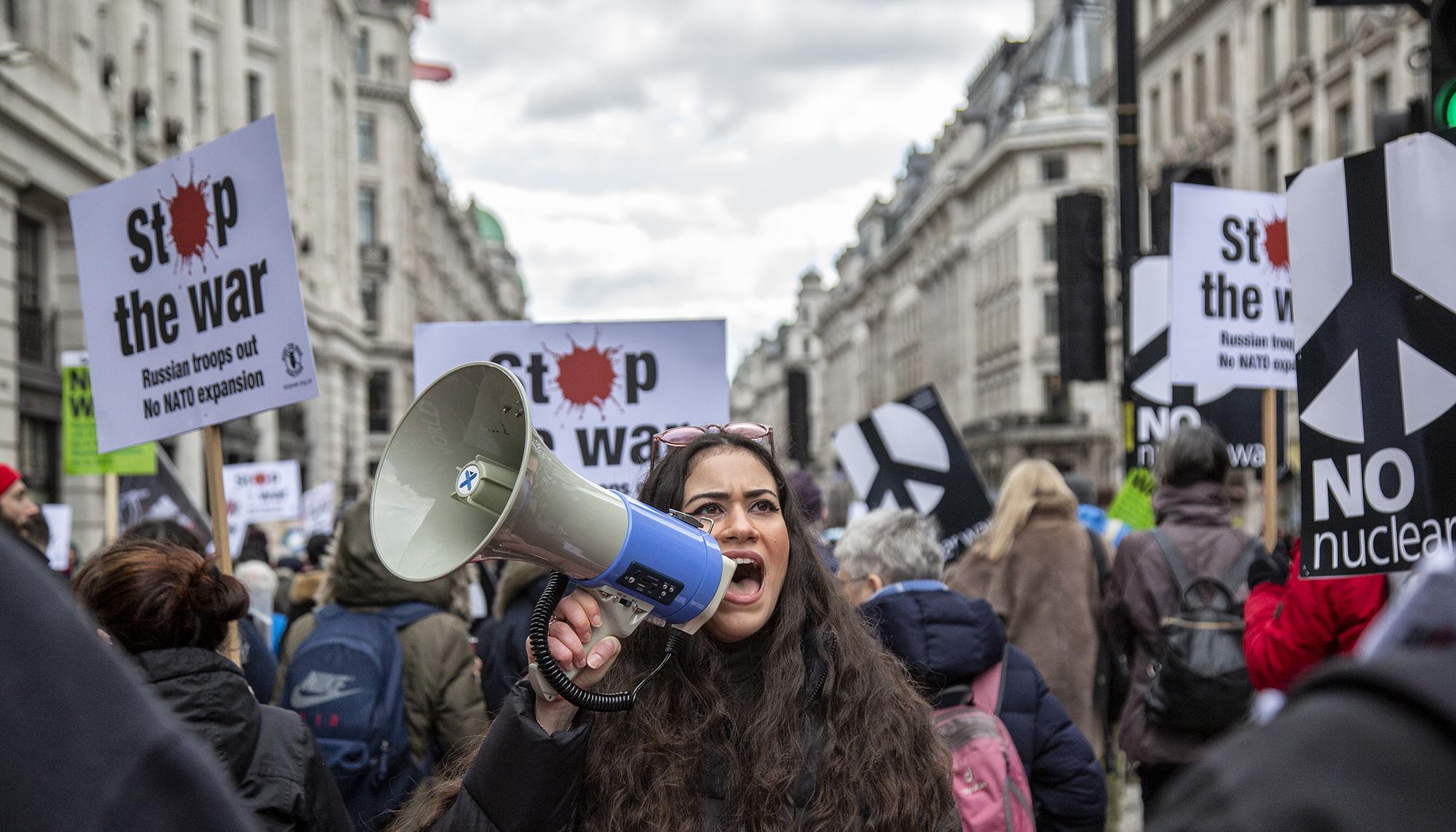 Protesta contra la guerra Ucrania Rusia en Londres 05