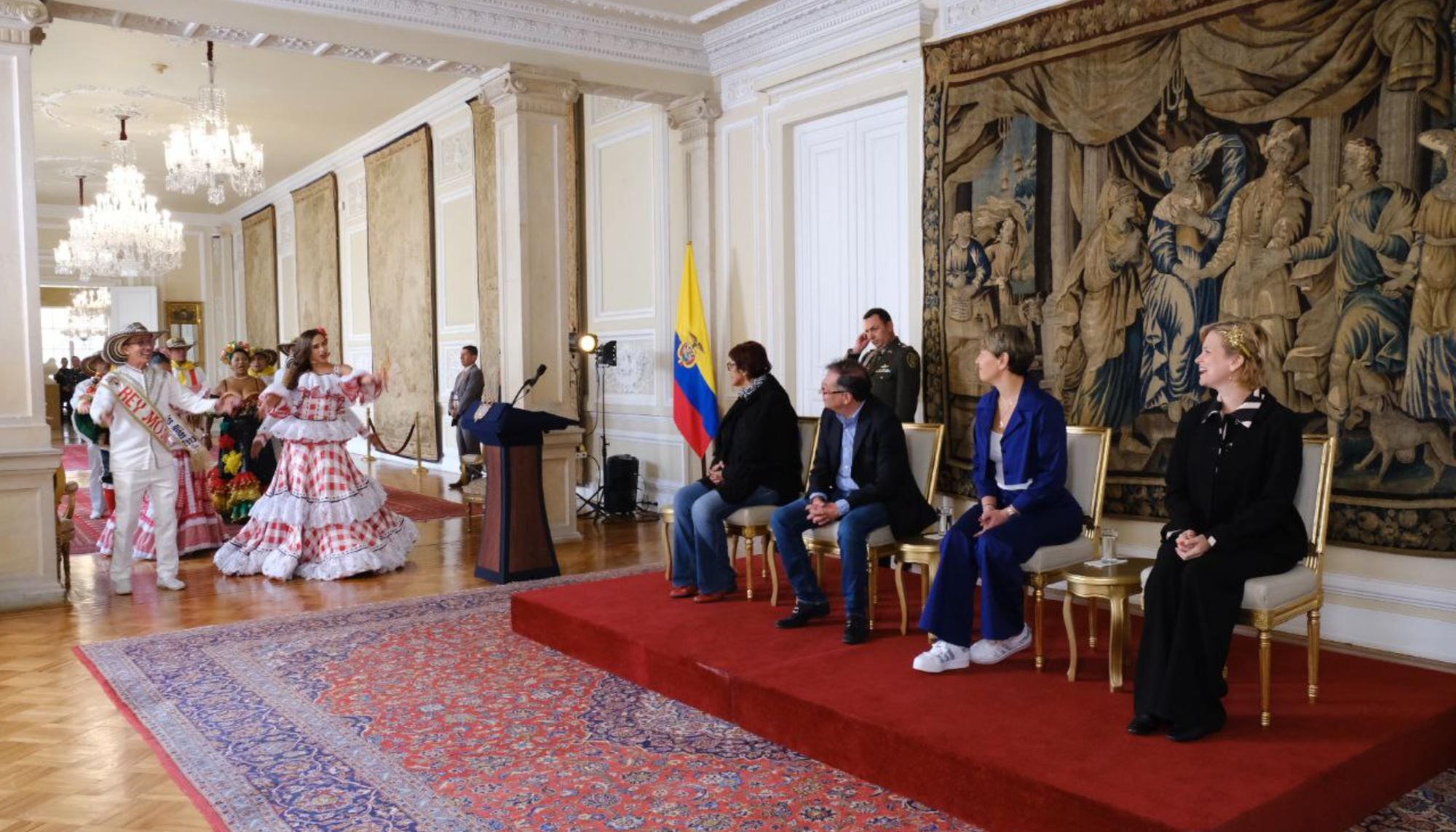 El presidente de Colombia Gustavo Petro en una recepción en el Palacio de Nariño.