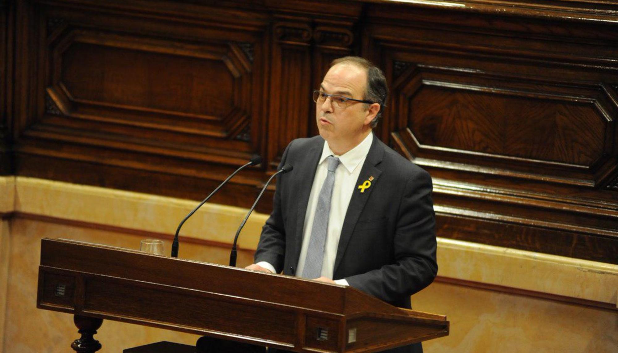 Jordi Turull, durante la sesión de investidura en el Parlament de Catalunya
