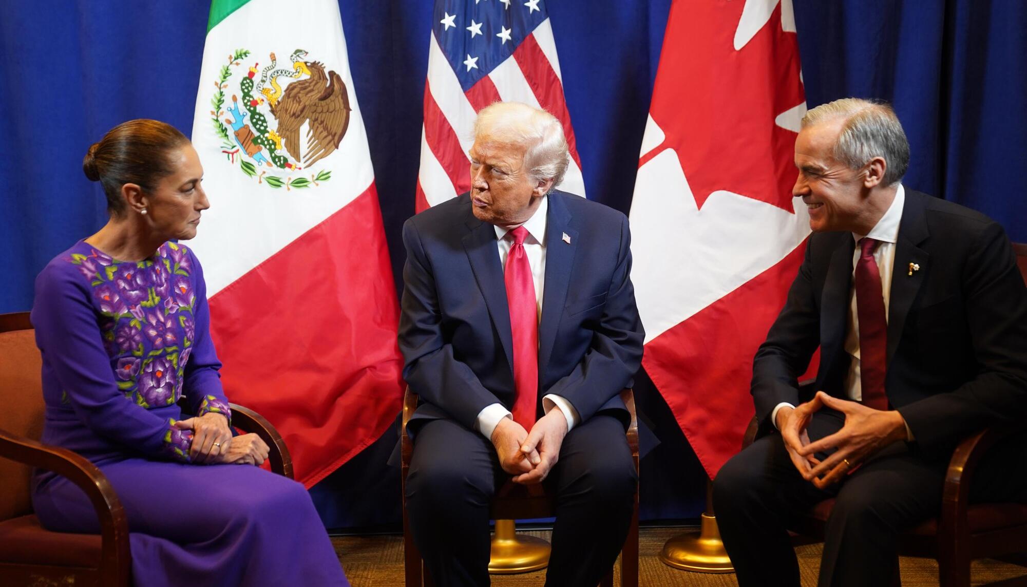 Sheinbaum, Trump y Carney