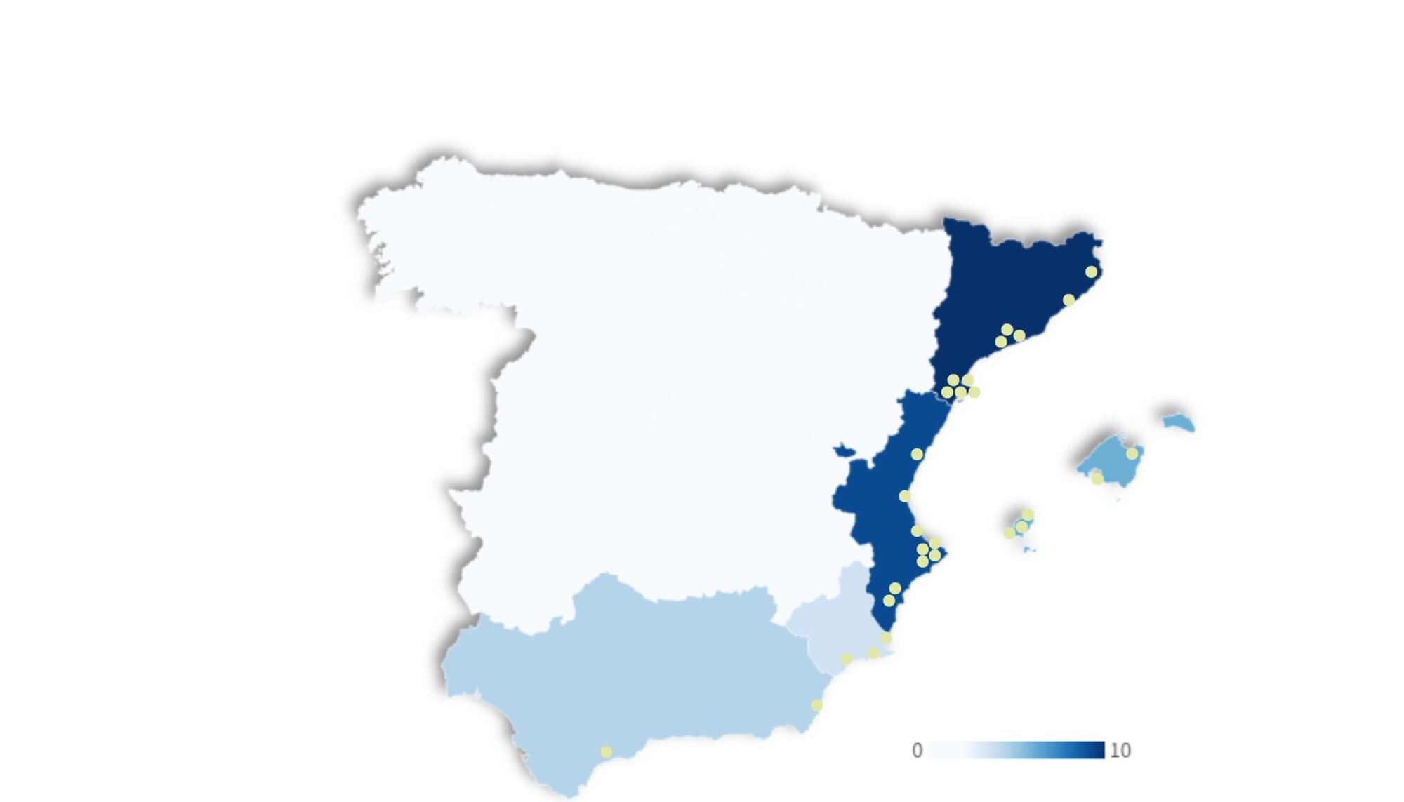 Mapa nidos tortugas marinas