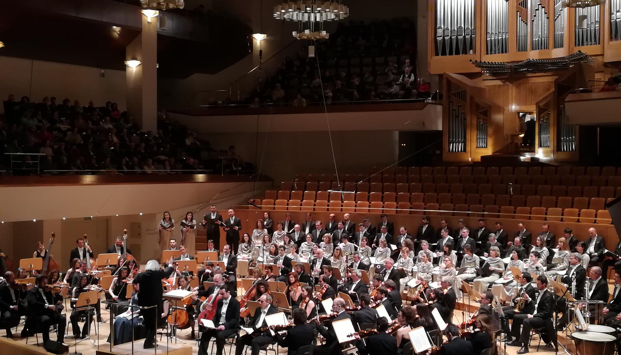 Concierto de la Orquesta y Coro Nacionales de España en la Sala Sinfónica del Auditorio Nacional de Música.Madrid, febrero 2018