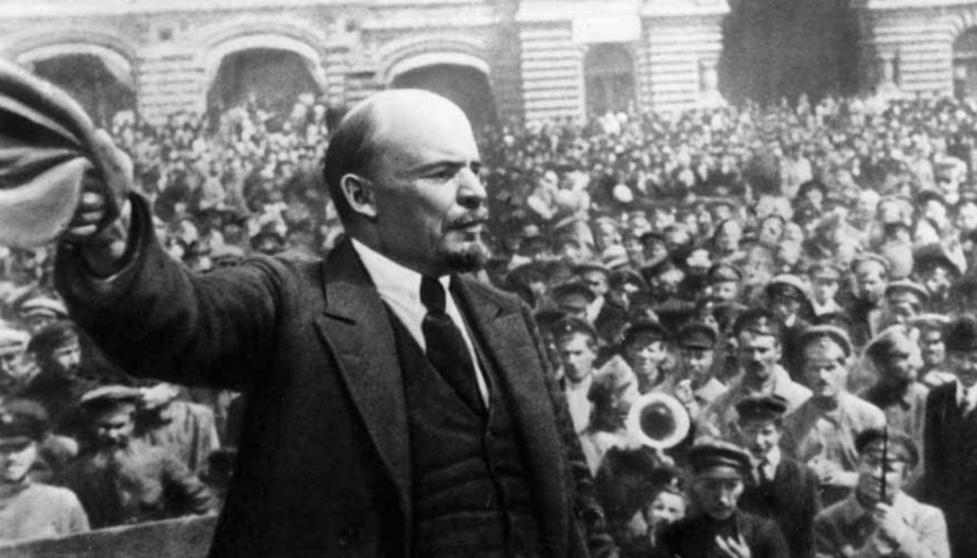 Lenin en Petrogrado durante la revolución rusa