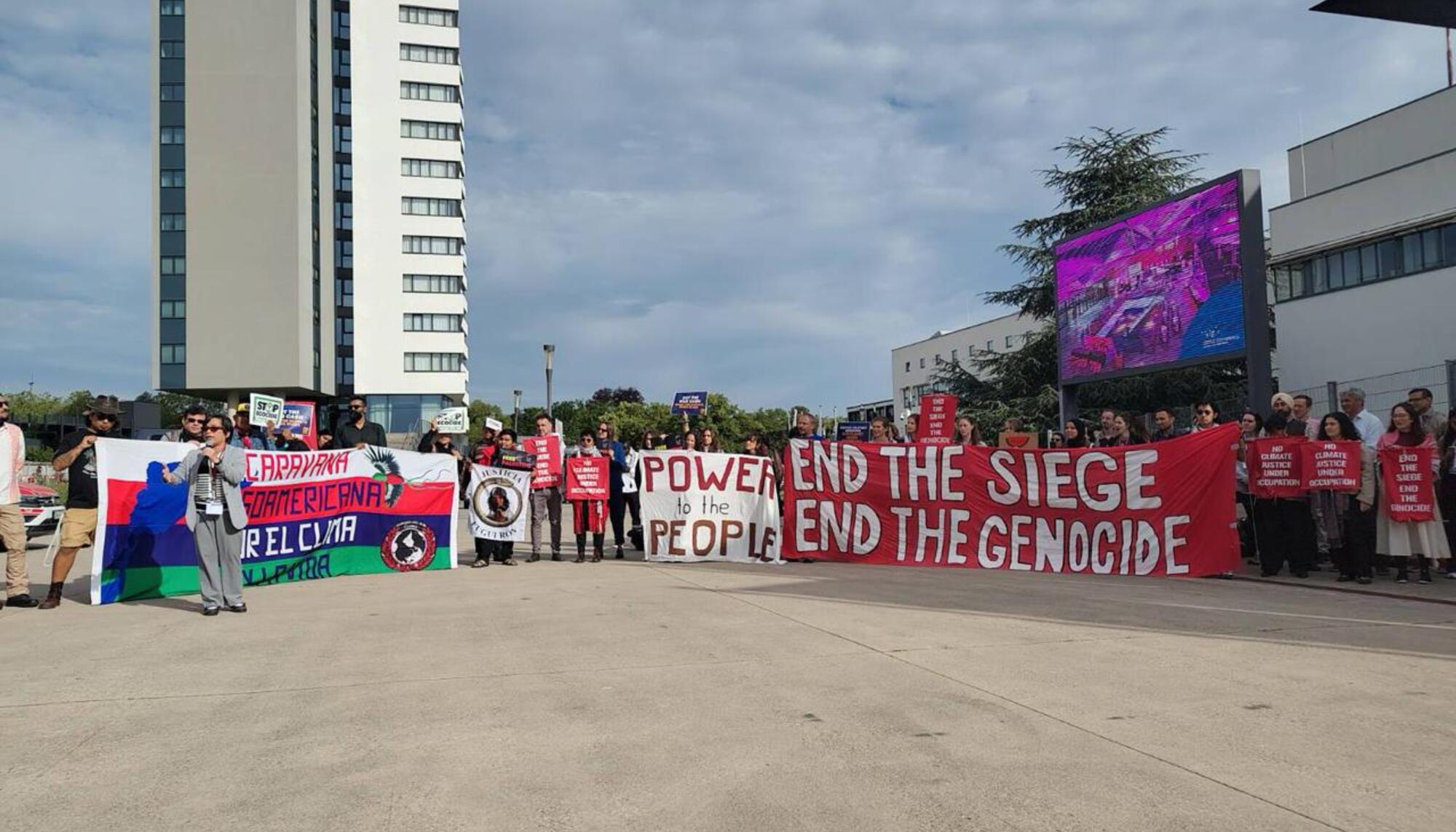 Protesta en Bonn (Alemania) en el contexto de la Convención de Naciones Unidas Contra el Cambio Climático (UNFCCC).