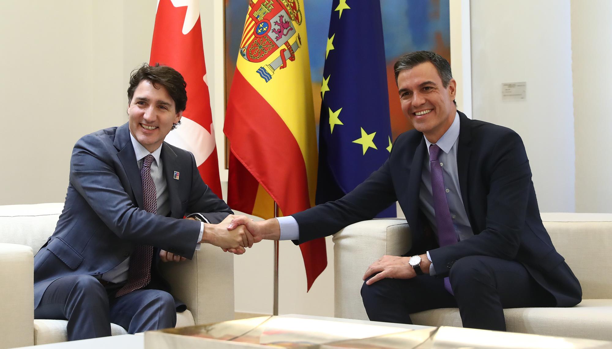 El presidente del Gobierno, Pedro Sánchez, y el primer ministro de Canadá, Justin Trudeau - 3