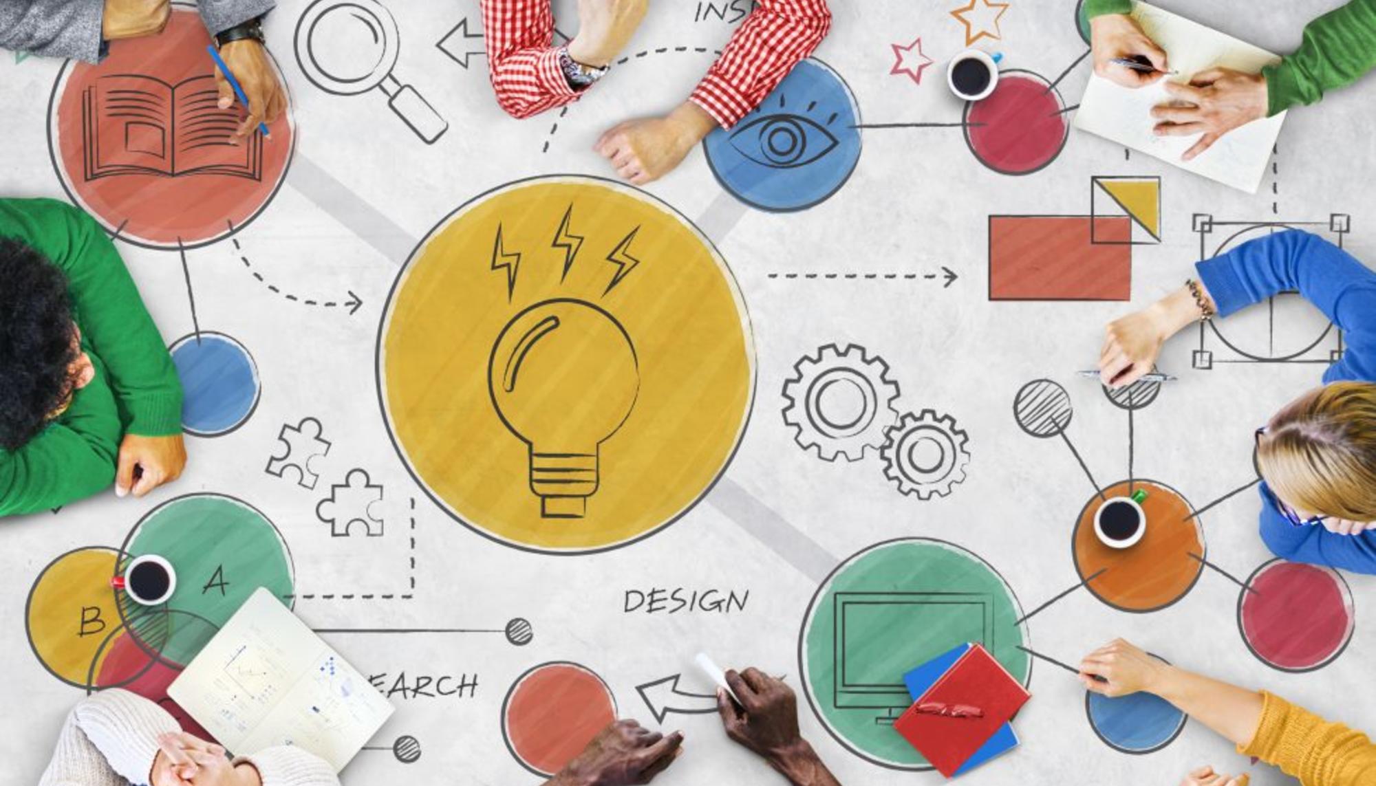 Ilustración de cartel sobre jornada de Contratación Pública (Autoría: Ideas coop.)