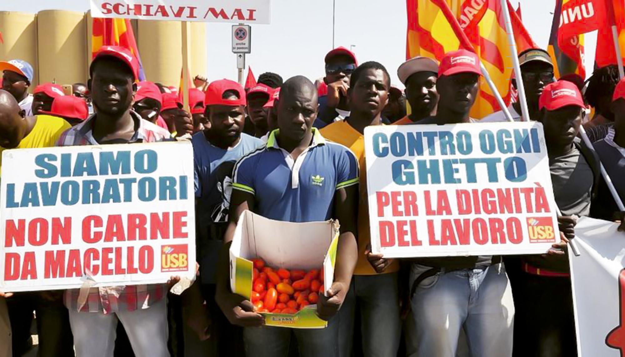 Huelga jornaleros Italia