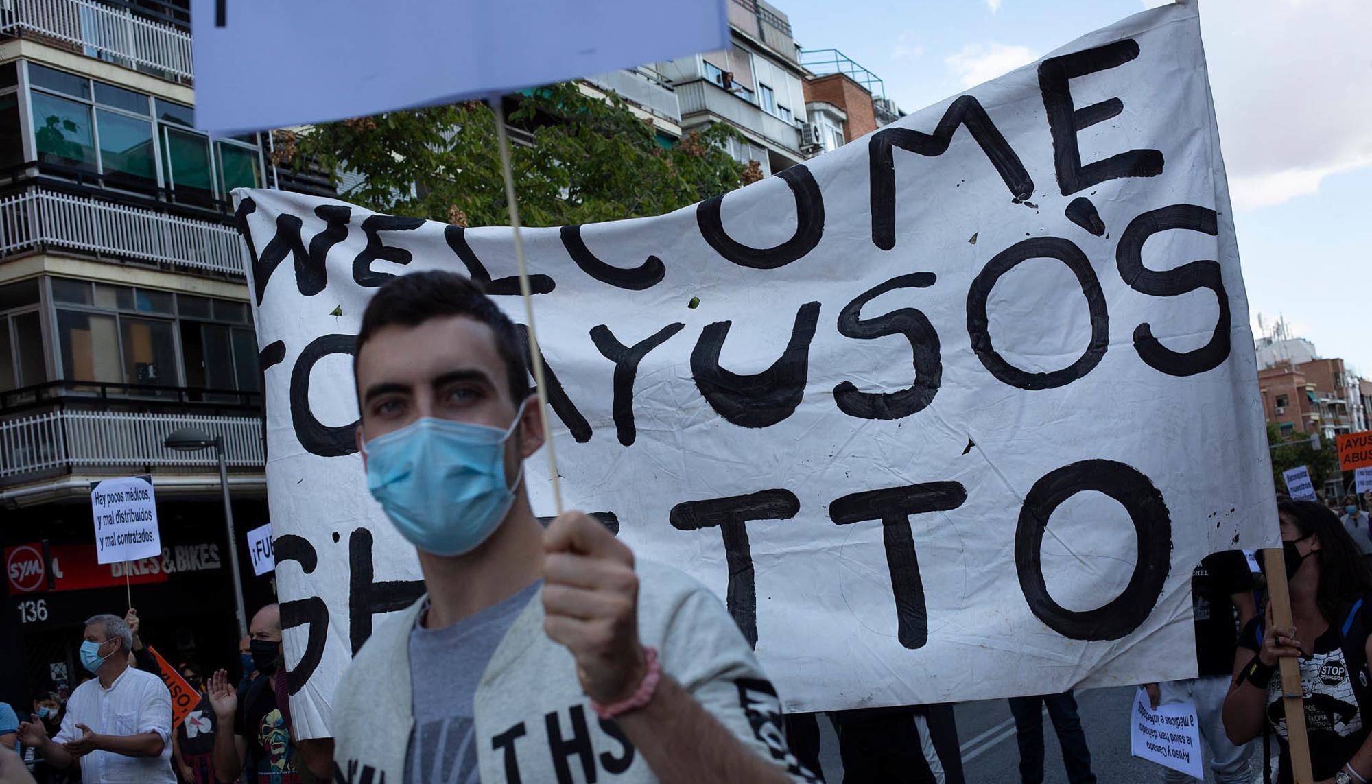 Manifestación contra la "segregación de clase" en Carabanchel, el domingo 27 de septiembre de 2020. - 4