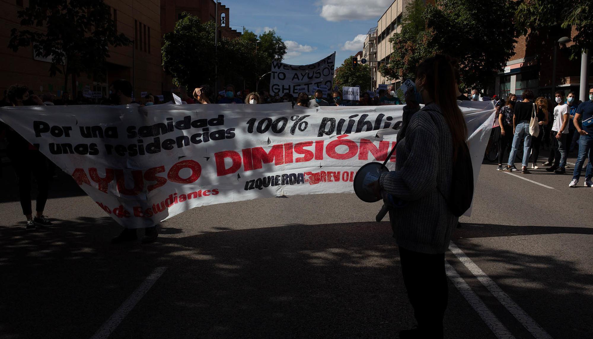 Manifestación contra la "segregación de clase" en Carabanchel, el domingo 27 de septiembre de 2020. - 5