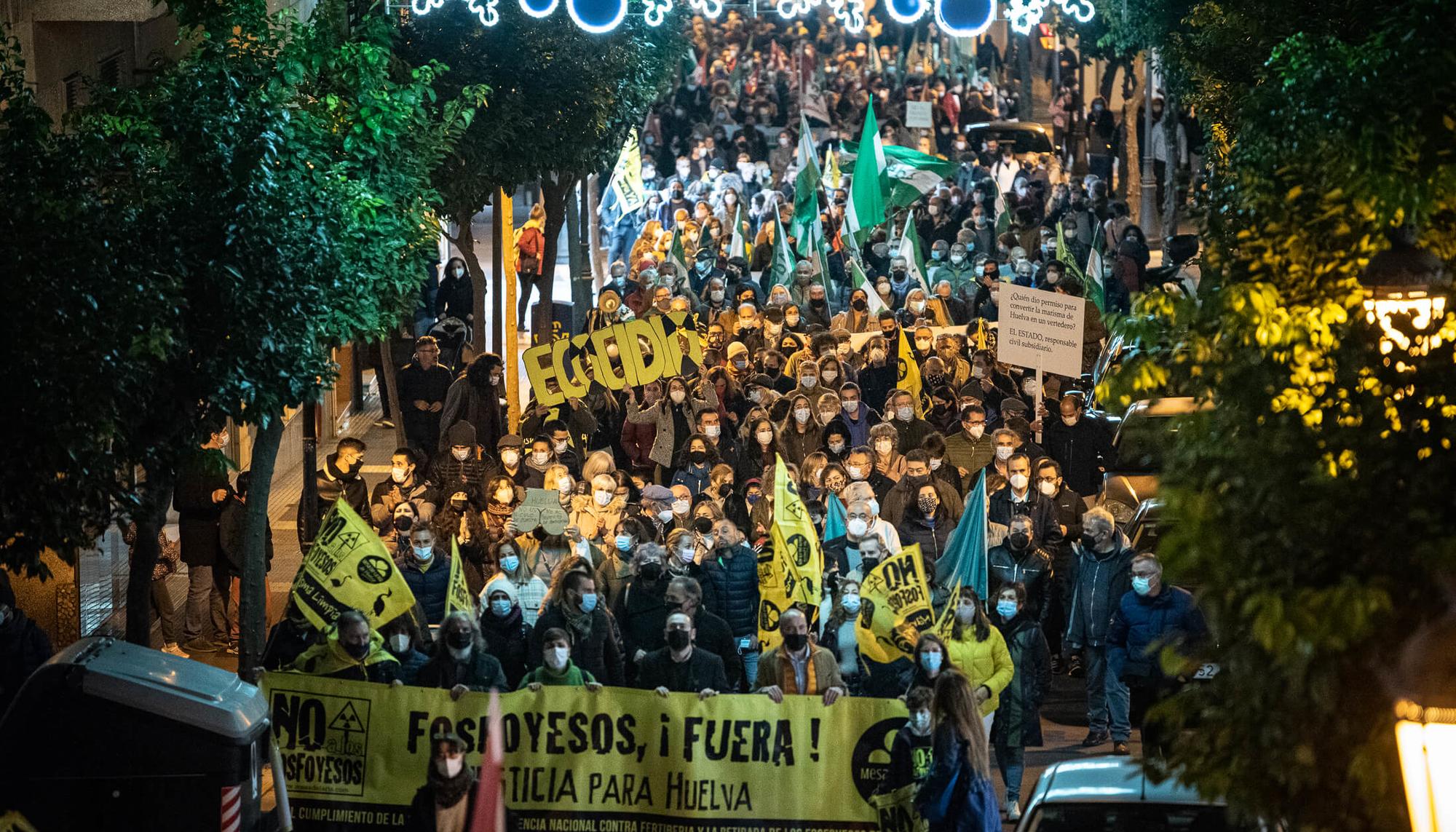 Manifestación Huelva fosfoyesos diciembre 2021