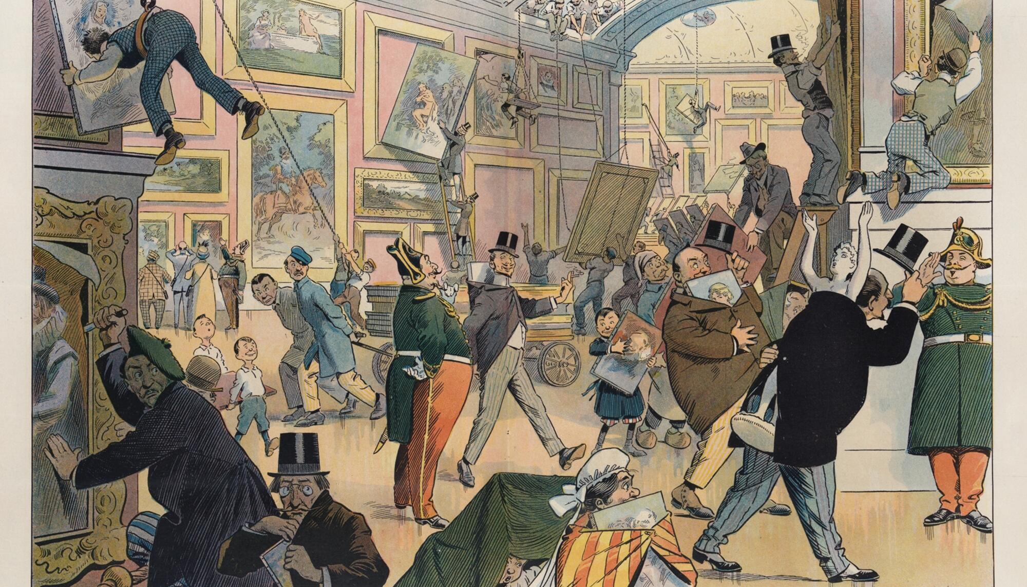 Escena diaria en el Louvre