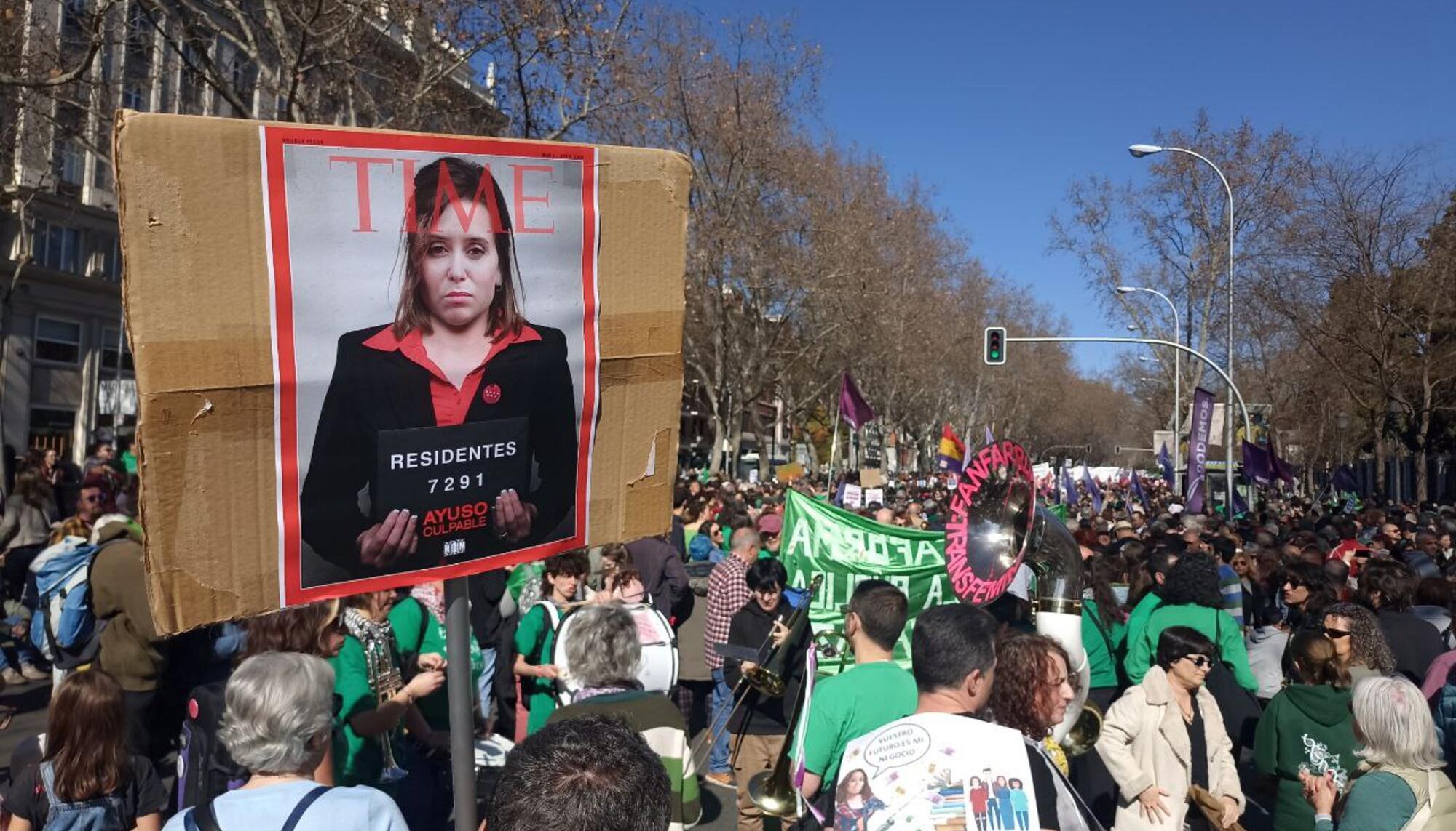 Manifestación por la educación pública este 23 de febrero de 2025.