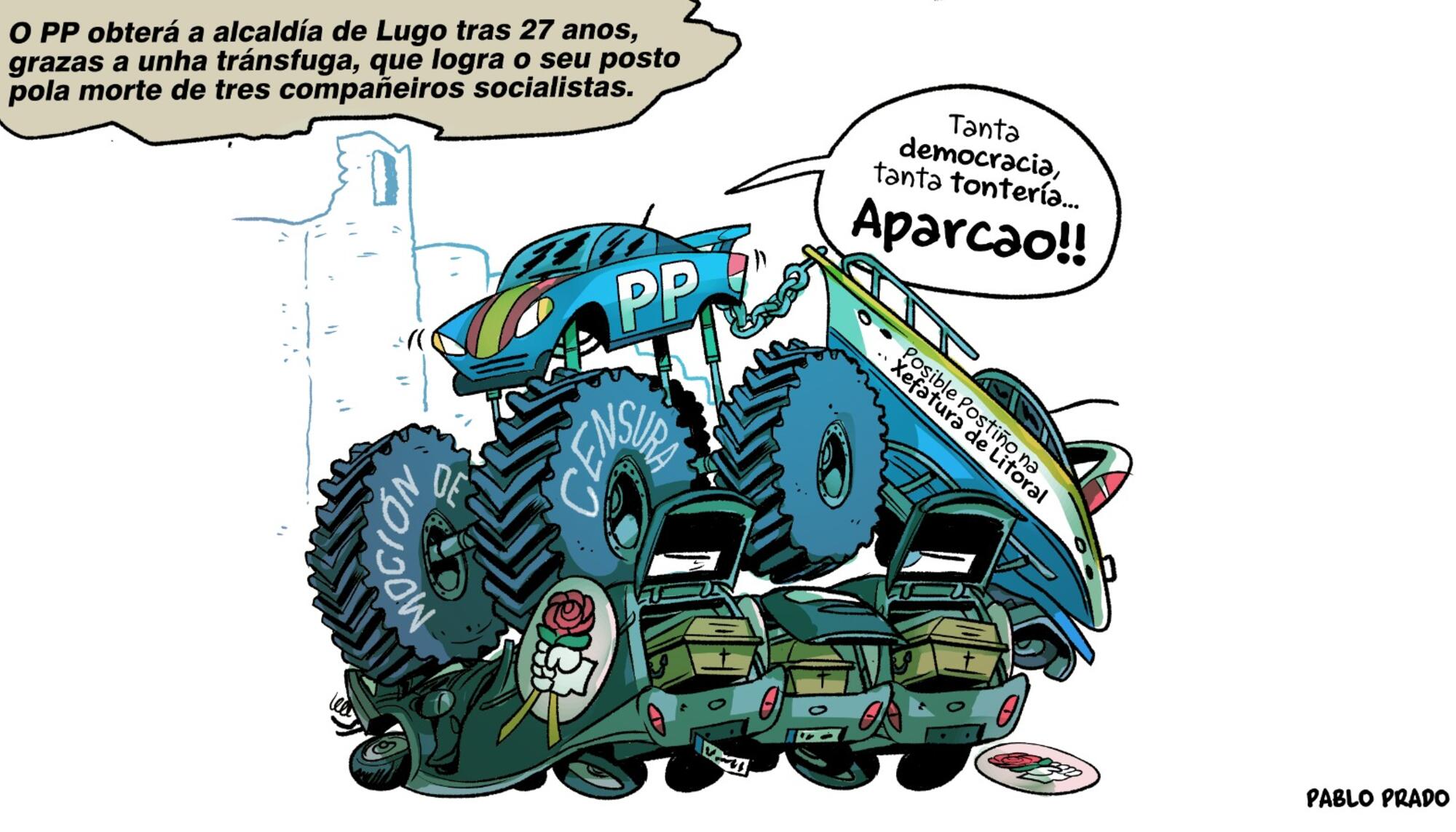A viñeta de Pablo Prado sobre a moción de censura en Lugo