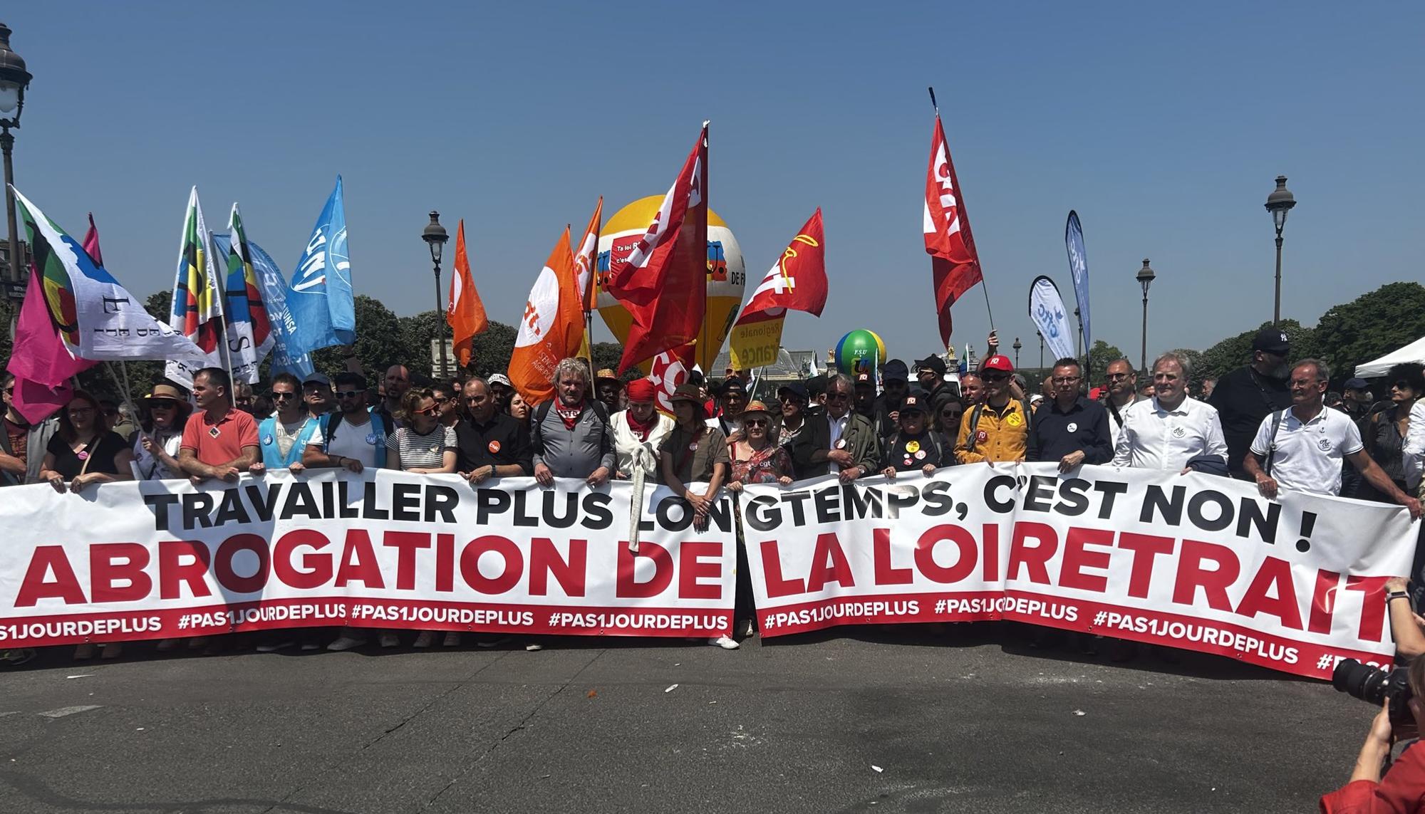 Manifestación sindicatos paris 6 de junio 2023