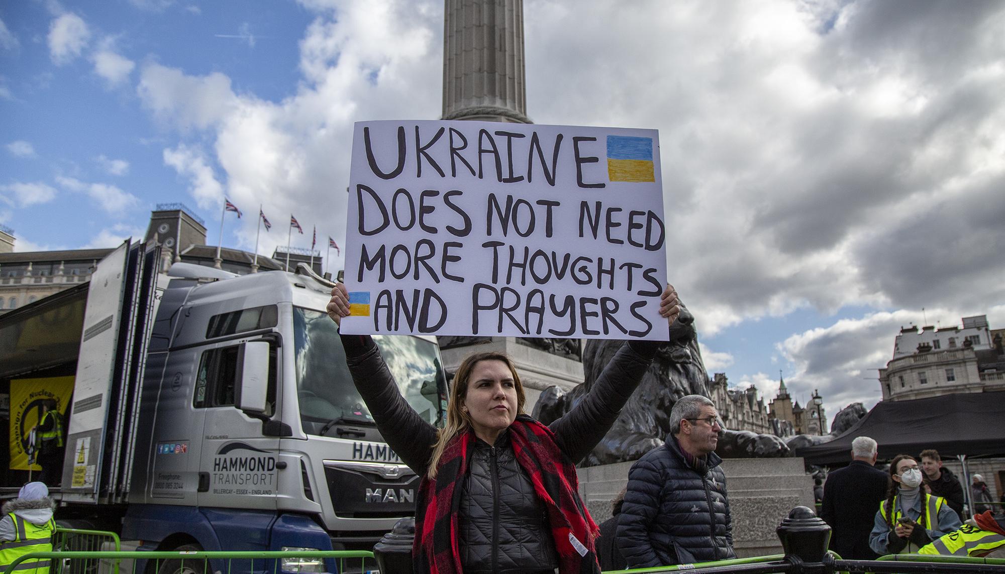 Protesta contra la guerra Ucrania Rusia en Londres 08