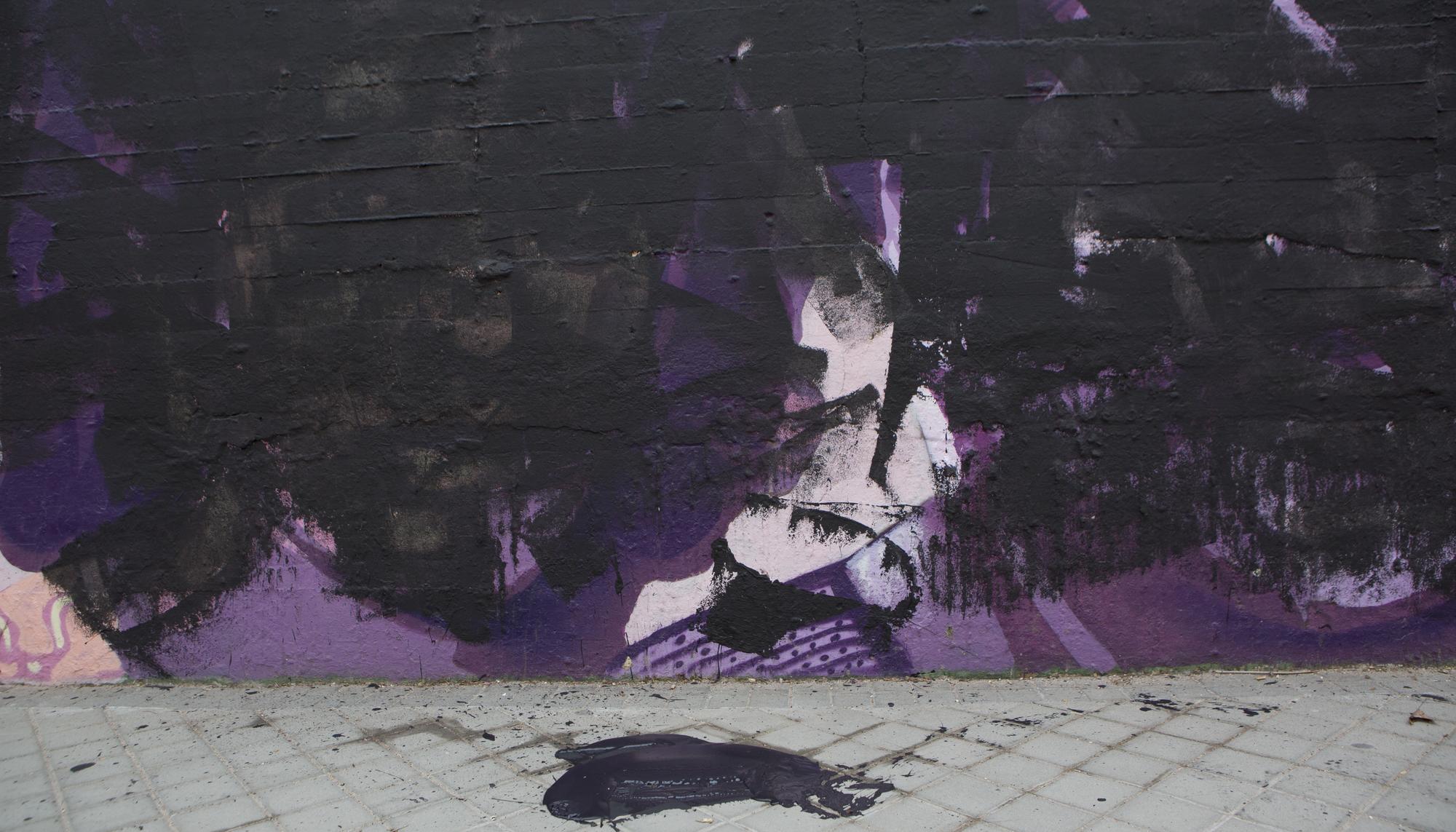 ataque al mural feminista en el barrio de la Concepción por el 8M  - 1