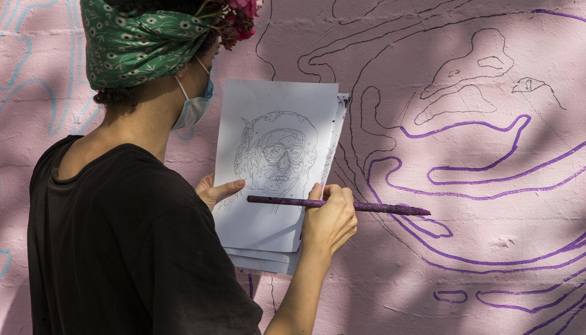 Reconstrucción del mural feminista de La Concepción en Ciudad Lineal, Madrid - 12