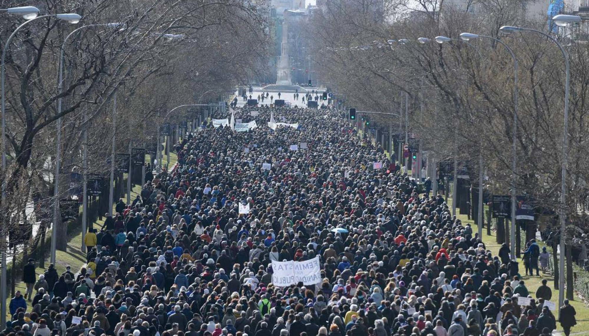 Manifestación por la Sanidad pública el 12 de Febrero de 2023 en Madrid