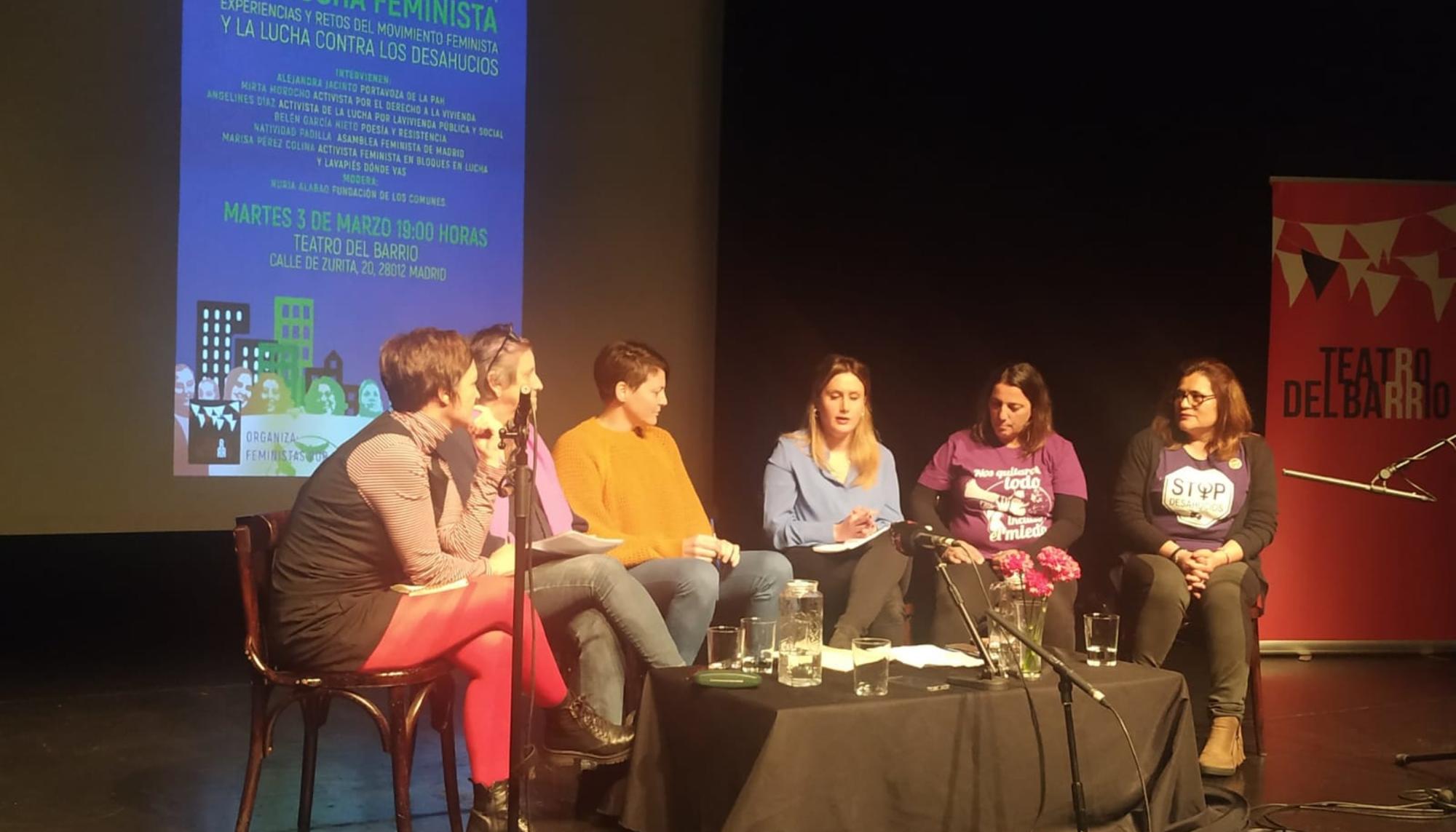 Acto "La lucha de Vivienda, una lucha feminista", en el Teatro de Barrio de Madrid