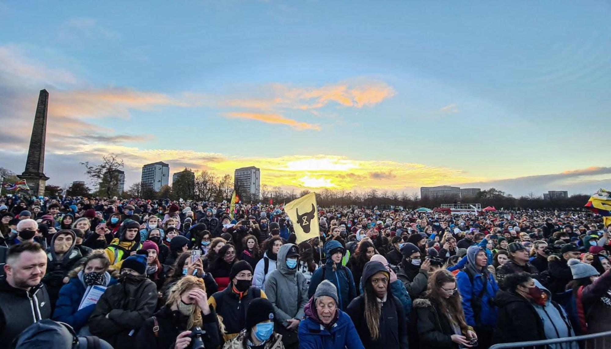 Manifestación en Glasgow el 6 de noviembre de 2021