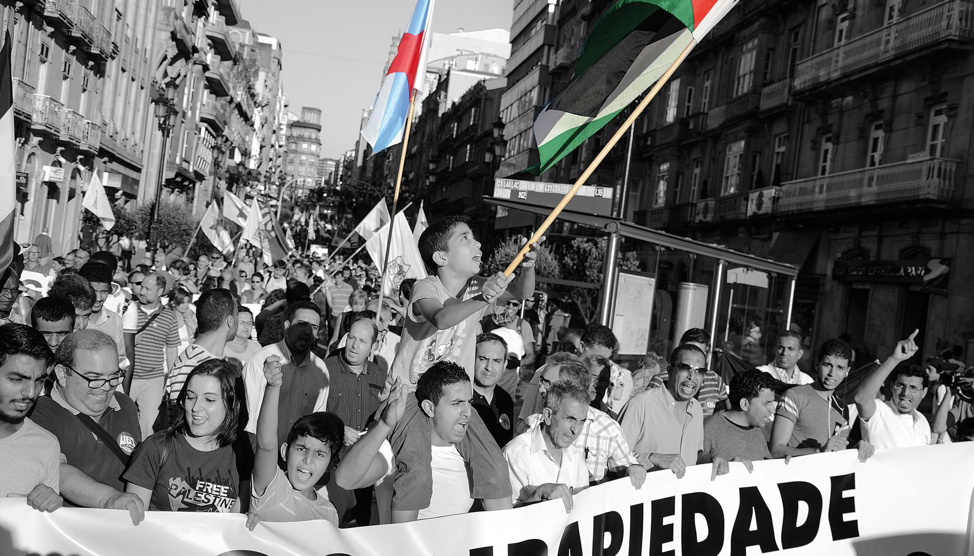 Solidariedade co pobo palestino e contra o xenocidio en Gaza, Vigo 2014. 