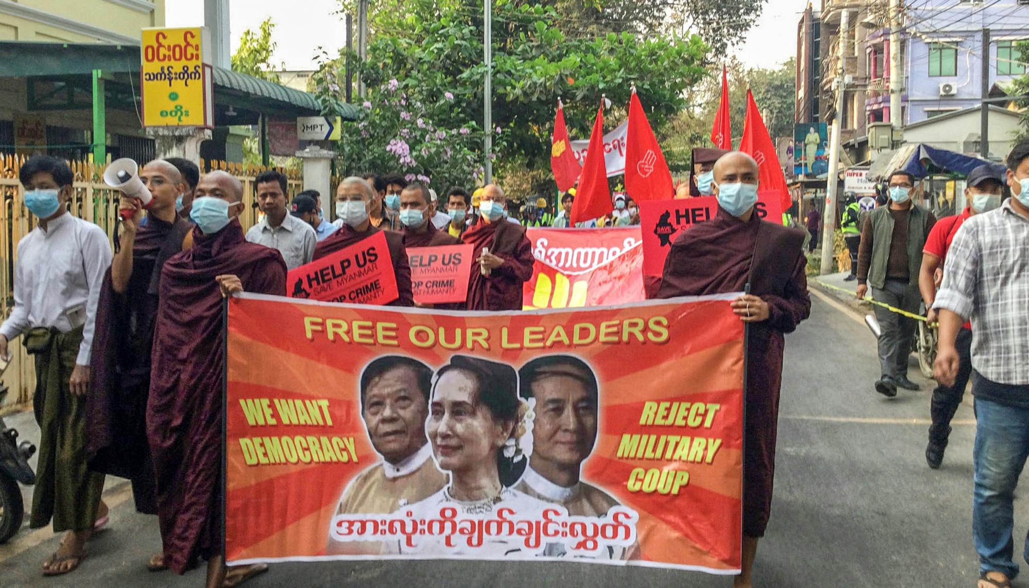 Myanmar manifestación