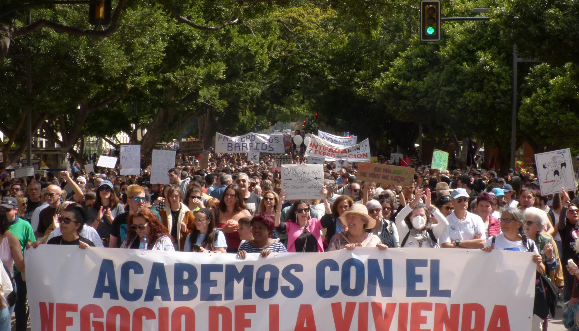 Manifestación por la vivienda en Málaga el 5 de abril