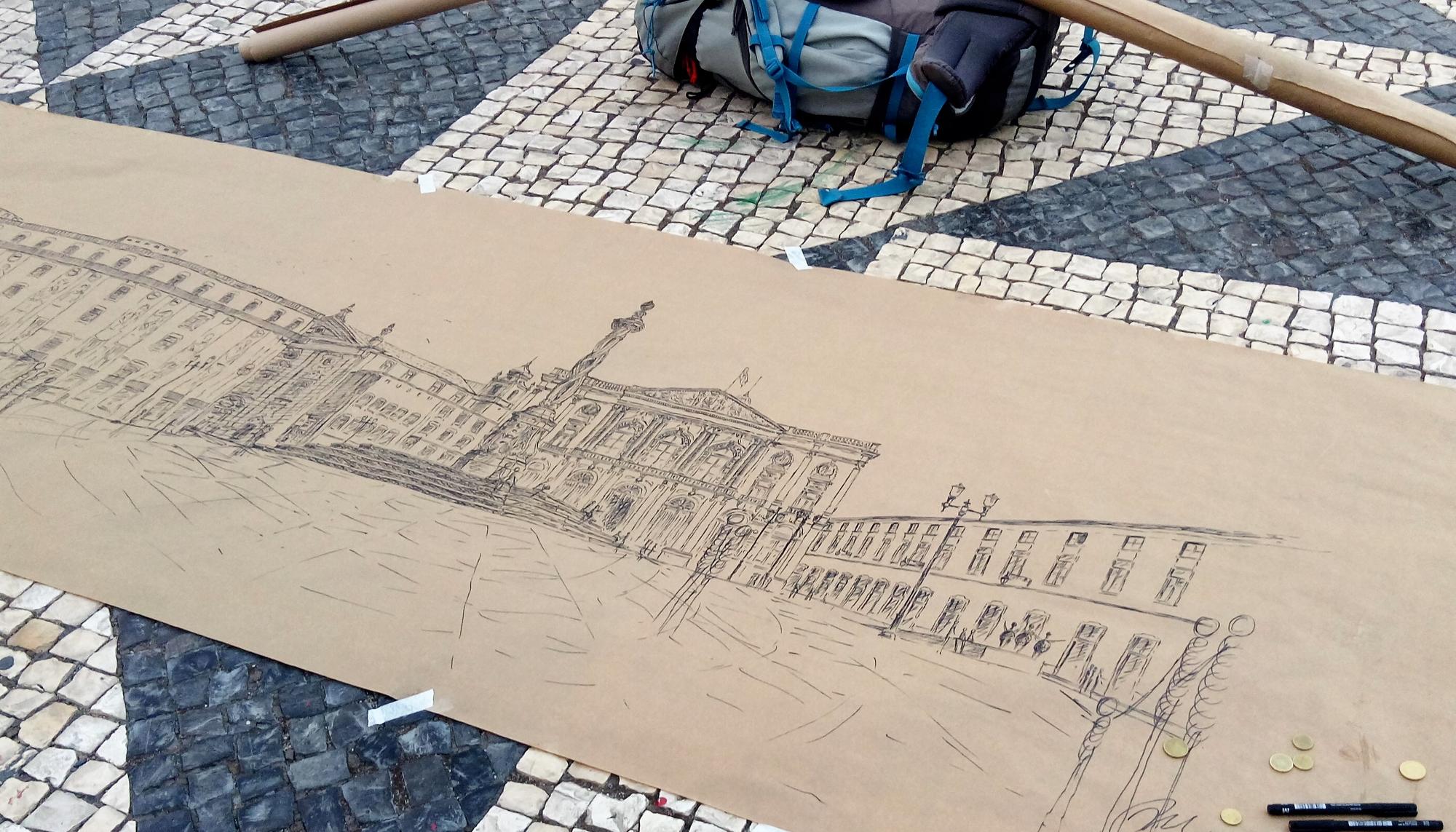 La Plaza del Municipio (Lisboa) ilustrada por John H. Colley