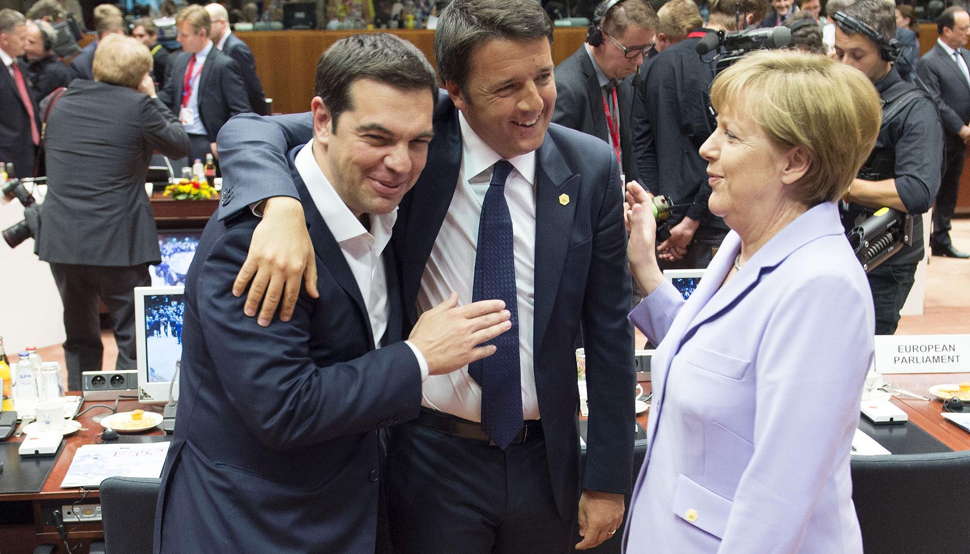 Tsipras Renzi Merkel