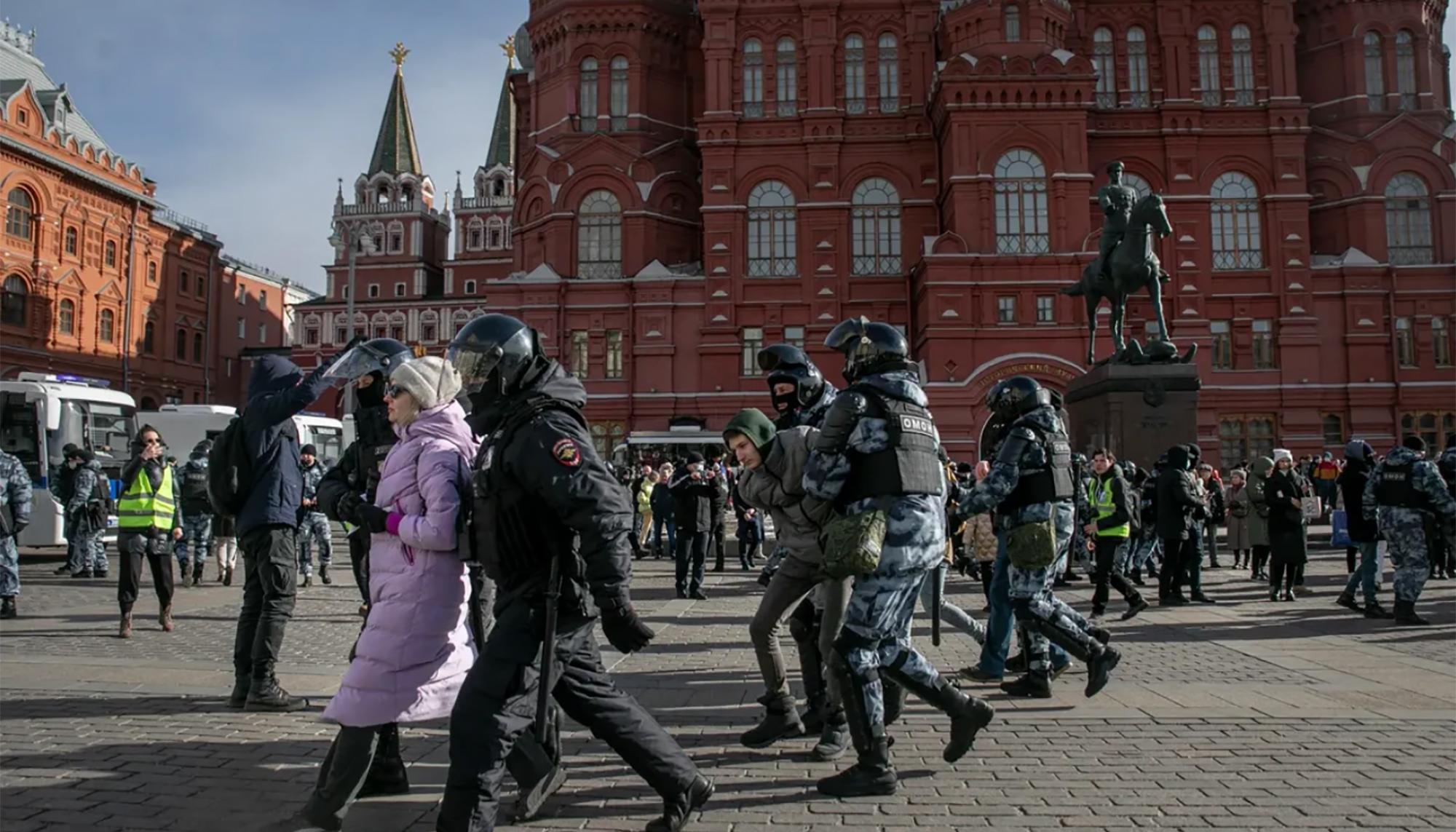 protestas contra la guerra a Ucrania en Rusia 1