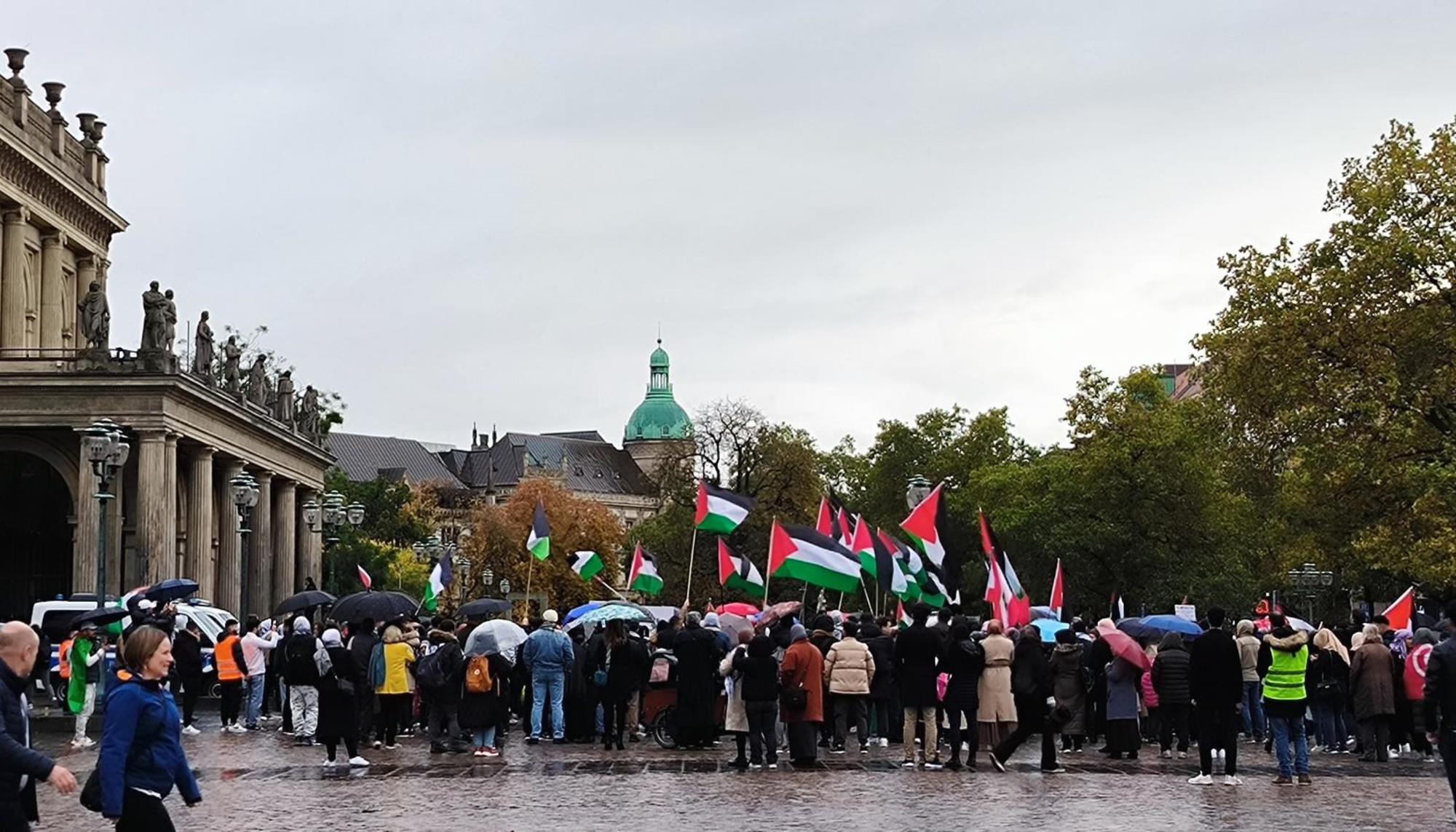 Protesta pro-Palestina en la ciudad de Hannover a finales de octubre del 2023