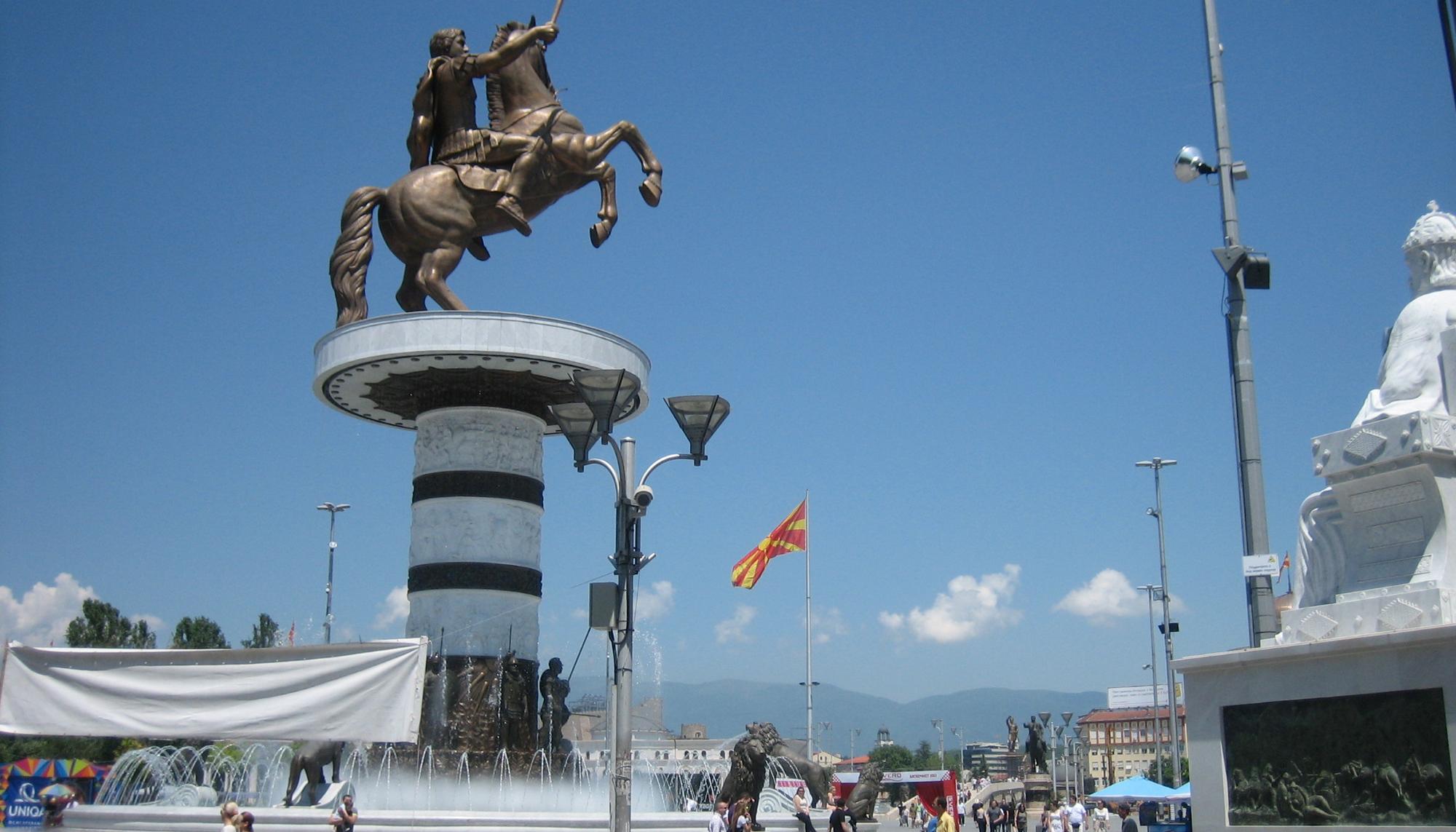 Estatua de Alejandro Magno en Skopje.